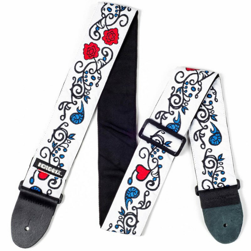 ■商品紹介Jimi Hendrixの名を冠したストラップが登場！！Authentic Hendrixと提携して、音楽史上最も影響力のあるギタリストの1人「Jimi Hendrix」の幻想的な精神とスタイルをイメージして作られたストラップコレクション。こちらのJH02は1967年に開催されたモンタレーポップフェスティバルでのライブのラストで火をつけられたあのストラトキャスターをイメージしたデザインです。■幅：約6.5cm■長さ：約90cm〜約155cm※画像はイメージです。※製造時期により以下の点の仕様が予告なく変更となる場合がございます。なお、いずれかの仕様のご指定は承っておりませんので何卒ご了承くださいますようお願いいたします。 　・レザーエンド リベットの有無 　・レザーエンド形状 　・レザー材質 　・リベット、金具の種類検索キーワード：イケベカテゴリ_楽器アクセサリ_ギターストラップ_Dunlop (Jim Dunlop)_新品 SW_Dunlop (Jim Dunlop)_新品 JAN:0710137096189 登録日:2017/06/04 ストラップ ギターストラップ ダンロップ ジムダン ジムダンロップ