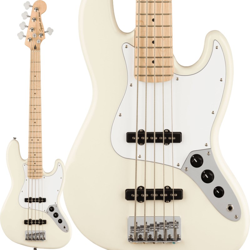 Affinity Series Jazz Bass V (Olympic White/Maple) Squier by Fender (新品)