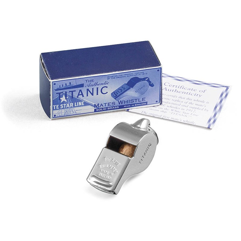 ■商品紹介イギリスの老舗ホイッスルメーカーACME社のサンダラー・ホイッスル・タイタニックです。タイタニック号の乗組員が使用していたホイッスルのレプリカモデルです。サイズ：全長55×幅21×高さ22mm重量：20g原産国：イギリス証明書付き検索キーワード：イケベカテゴリ_パーカッション_ホイッスル_ACME_新品 SW_ACME_新品 JAN:4939334528439 登録日:2024/05/19 パーカッション