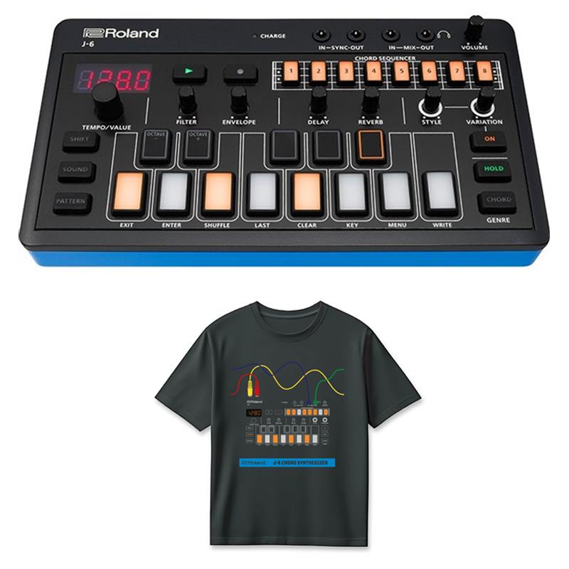 (Tシャツセット)J-6 CHORD SYNTHESIZER (AIRA Compact) & J-6 T-Shirts DesignA XL (RT/J-6AXL) セット ローランド Roland (新品)