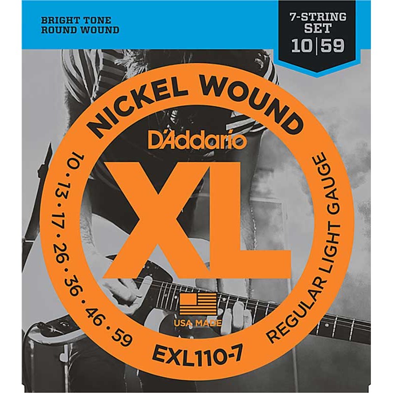 ■商品紹介XL NICKEL独特なブライトサウンド、素晴らしいイントネーション。世界中のミュージシャンからの圧倒的な支持を誇る、言わずと知れたエレキ弦のスタンダード。※こちらは7弦用です。■仕様詳細EXL110-7 Regular Light 7-string1st:0.0102nd:0.0133rd:0.0174th:0.0265th:0.0366th:0.0467th:0.059検索キーワード：イケベカテゴリ_楽器アクセサリ_弦_エレキギター弦_D’Addario_新品 SW_D’Addario_新品 JAN:0019954925901 登録日:2016/05/11 エレキギター弦 ギター弦 エレキ弦 ダダリオ