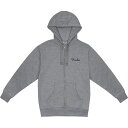 FENDER(R) SPAGHETTI SMALL LOGO ZIP FRONT HOODIE ATHLETIC GRAY (XL size)(#9113300...