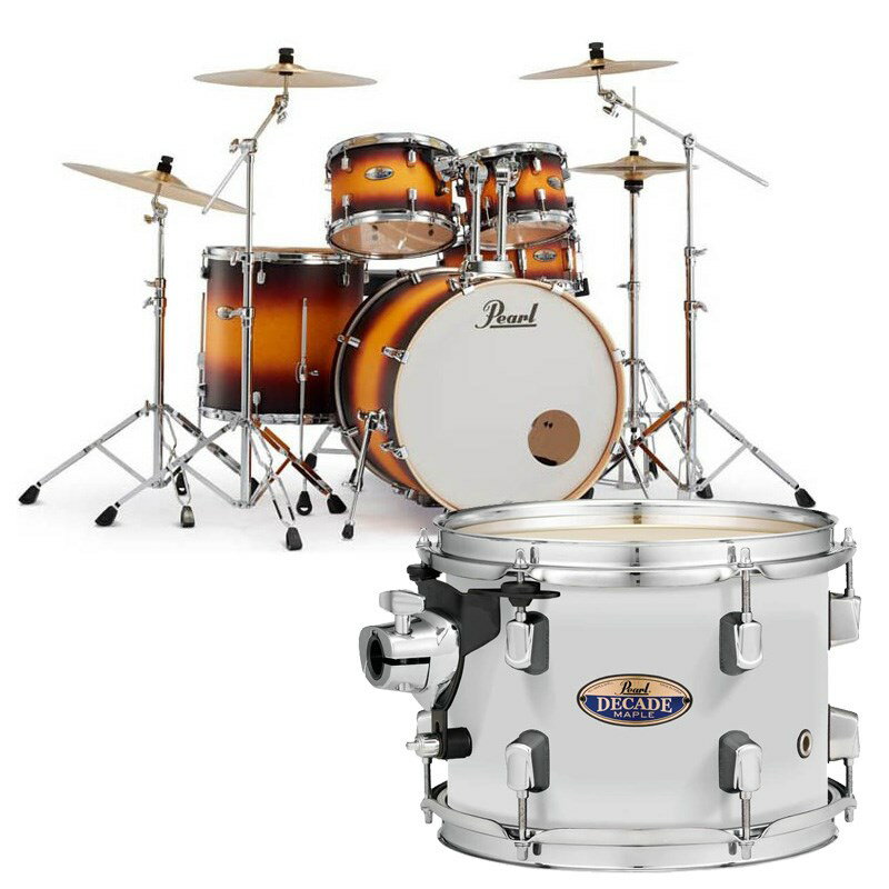 Decade Maple Ready Set Go シンバル付きドラムフルセット ～Two Crash Cymbal Version～ - White Satin Pearl [DMP825S/C-2CSN #229]【お取り寄せ品】 Pearl (新品)