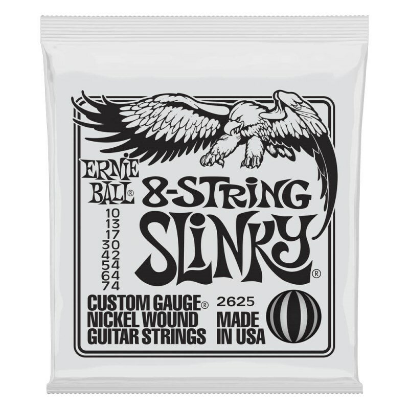 【在庫処分超特価】 Slinky 8-String Nickel Wound Electric Guitar Strings #2625 ERNIE BALL (新品)