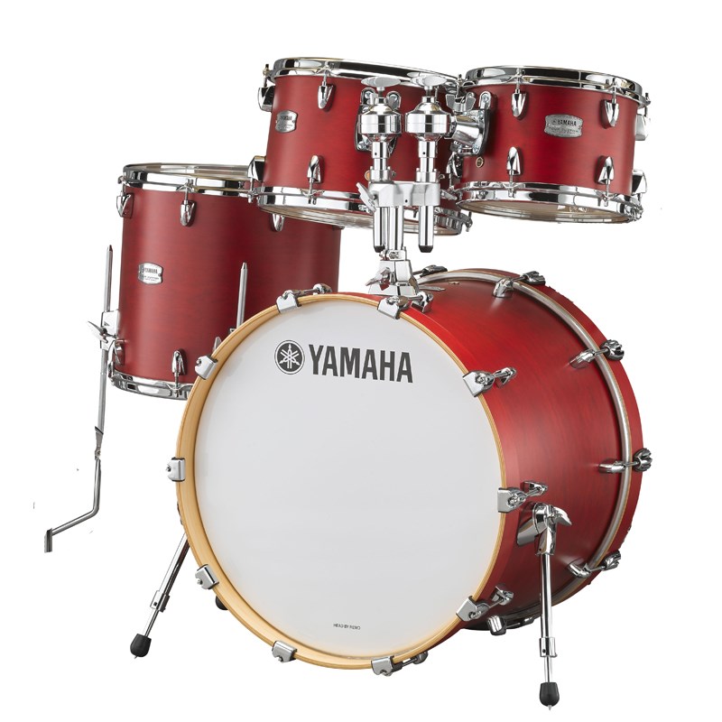 ■商品紹介TMP0F4CAS [Tour Custom / All Maple Shell Drum Kit / BD20， FT14， TT12&10， ダブルタムホルダー付属/ キャンディアップルサテン]※画像はイメージです。※部分アップ画像は、別カラー（キャラメルサテン：CRS）のモデルとなっております。＜Tour Custom（ツアー・カスタム）＞北米産（アウター＆インナー部分）と欧州産（センター部分）の、上質なオール・メイプル6プライ(5.6mm)・シェルを採用。メイプルシェル特有の特長である、明るく華やかな広がりのある音質と表現力豊かなサウンドを実現。カラーは、高級感があり美しい杢目を出せている、落ち着きのあるツヤ消しのサテンフィニッシュ。外装の綺麗さだけでなくメイプルシェル特有の響きを引き出します。＜品番/カラー/セット内容＞品番：TMP0F4CASカラー：キャンディアップルサテン(CAS)セットサイズ（口径 x 深さ）：バスドラム20 x 15、フロアタム14 x 13、タムタム12 x 8 & 10 x 7付属：TH945C（ダブルタムホルダー）＜主な仕様＞■6プライ 5.6mm(BD/FT/TT)アウタープライとインナープライに北米産メイプル、センタープライに欧州産メイプルを使用しベアリングエッジ45゜/R1.5 を採用。明るく温もりのあるサウンド、奥行きのある音色、素早い音の立ち上がりと適正なサスティンのあるサウンドを実現しました。■アブソルートラグシェルの振動を阻害せず、打面の響きを余すことなく伝達するアブソルートラグを採用。■インバースダイナフープ(2.3mm)2.3mm インバースダイナフープは、従来のダイナフープ(外巻)と逆の内巻タイプを採用。ナチュラルな倍音をコントロールし、シェル素材が持つ本来のサウンドキャラクターをより引き出します。■Y.E.S.S マウント（タムタム）タムタムには、ヤマハ独自のY.E.S.S マウントを搭載。最大限のシェル鳴りと幅広いダイナミクスレンジを実現します。■REMO USAドラムヘッド世界の定番、USA製のREMO（レモ）ドラムヘッドを採用し、豊かな響きやダイナミクスの表現力等、Tour Customのポテンシャルをさらに引き出しております。＜スペック＞シェルマテリアル：メイプル 6ply (5.6mm)テンション：バスドラム・10、フロアタム・8、タムタム・6エッジ角：45゜/R1.5フープ：バスドラム・メイプル (8mm)、フロアタム＆タムタム・インバースダイナフープ (2.3mm)ラグ：アブソルートラグ　(クローム)タムマウント：YESSヘッド・トップ（打面）：BD・USAレモP3クリア、FT & TT・USAレモアンバサダークリアヘッド・ボトム（BDフロント、TT・FT裏面）：BDフロント・USAレモP3スムースホワイト、FT & TT・USAレモアンバサダークリア検索キーワード：イケベカテゴリ_ドラム_ドラムセット_YAMAHA_新品 SW_YAMAHA_新品 JAN:4957812618755 登録日:2018/07/18 ドラムセット ドラムキット ヤマハ やまは