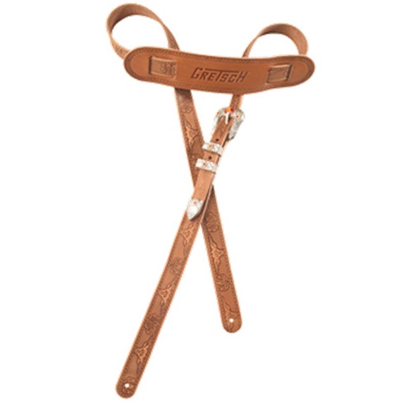 Vintage Tooled Leather Guitar Strap(Russet) GRETSCH (新品)