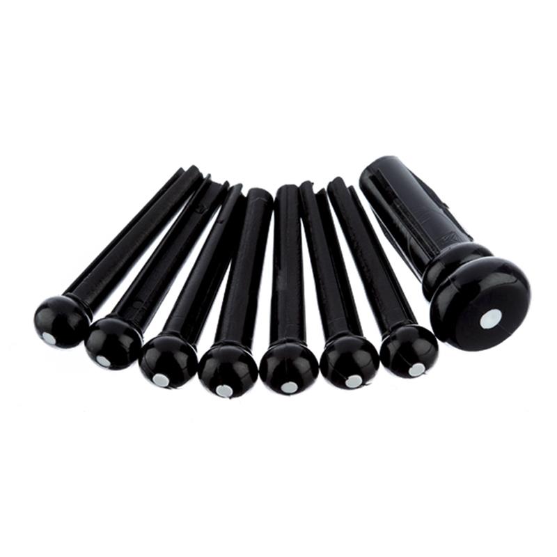 ACOUSTIC BRIDGE PIN SET (BLACK WITH WHITE DOT) (#0990402006) Fender USA (新品)
