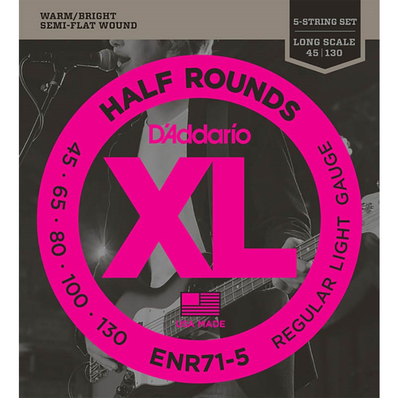 Half Rounds Semi-Flat Wound ENR71-5 D’Addario (新品)