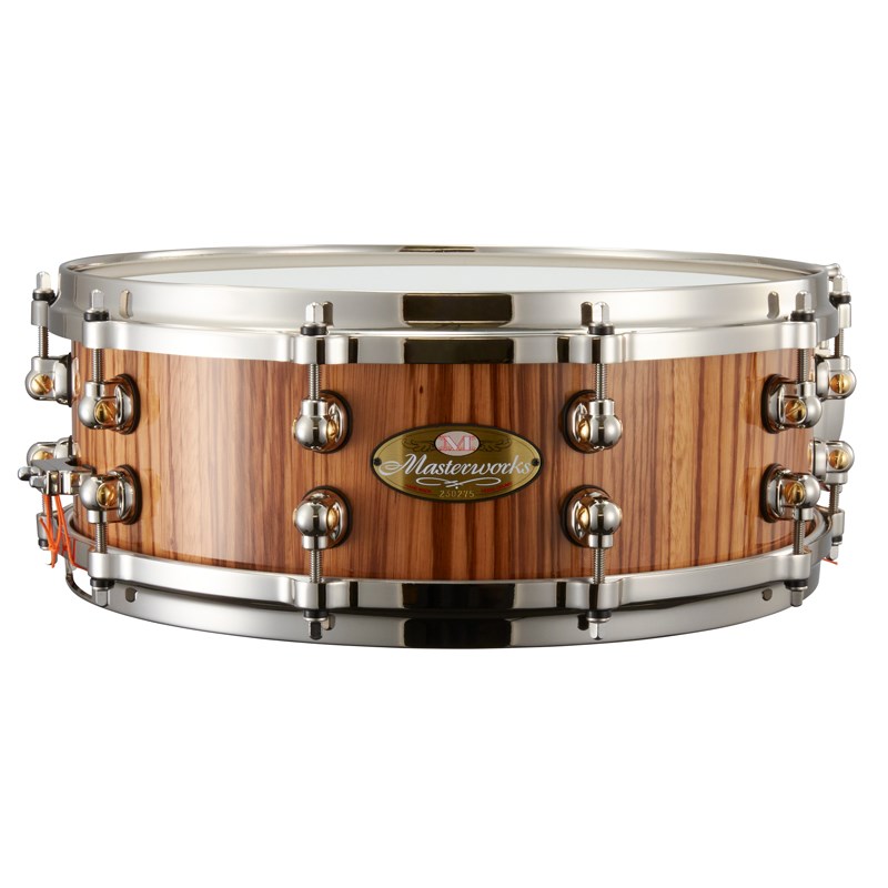 【5/20までの特別価格！】Masterworks Snare Drum 14×5 - Gloss Natural Zebrawood w/Nickel Parts [MWA1450S] Pearl (新品)