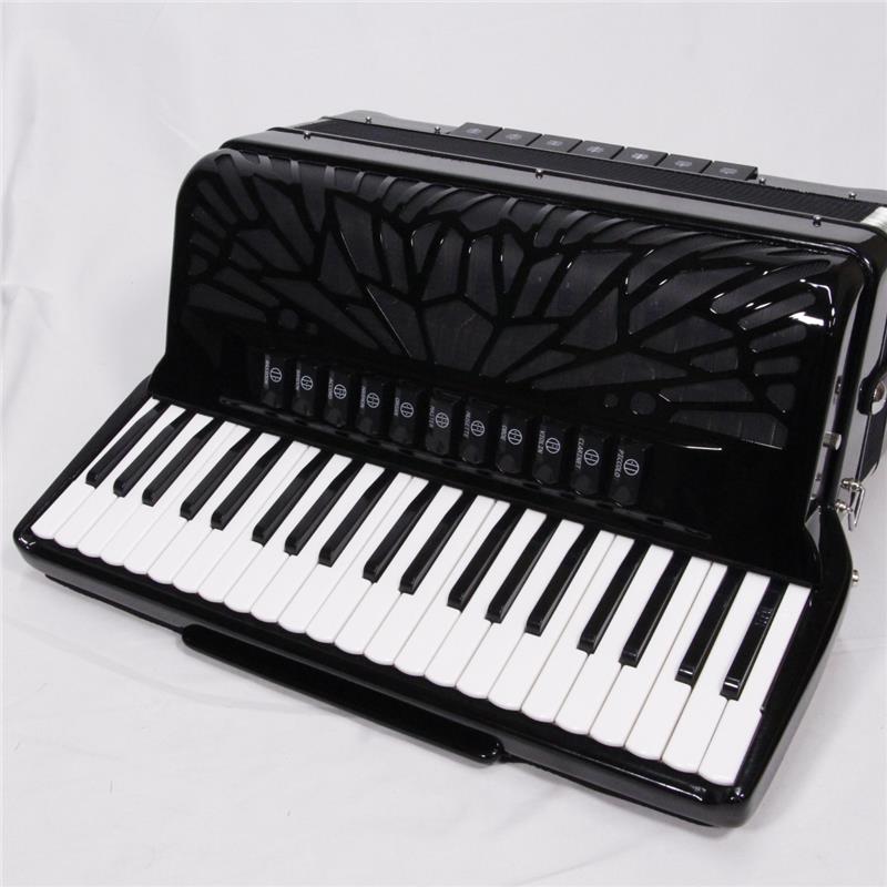 New 41K120BS BK 国内限定モデル アコーディオン 41鍵盤 120ベース H.M.M.L ピアノ式 マスタースイッチ付 パロット Black Parrot (新品) 2