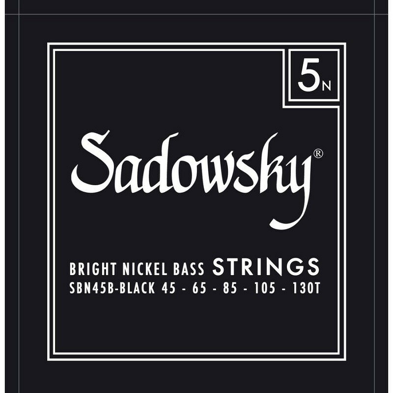 ELECTRIC BASS STRINGS Bright Nickel 5ST(45-130T) SBN45B/Black Sadowsky (新品)