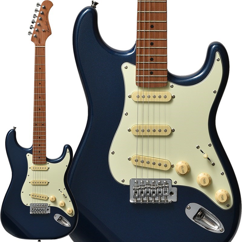 ■商品紹介Bacchus Universe Series◆ROASTED MAPLE シリーズローステッドメイプルとはメイプルを高温で加熱処理して材の中の水分や油分を揮発させることにより剛性を高めた材。ネックに使用されるとその効果は安定性だけでなくサウンドにも及び、豊かな生鳴りと経年変化したビンテージのようなこなれたトーンを生み出します。◆トラディショナルなSSS配列のピックアップローステッドメイプルを採用したRSMシリーズ第1弾として発表された『BST-2-RSM/M』はSSHレイアウトのピックアップを搭載しておりました。今回、多くのユーザー様からのご要望にお答えし、伝統的なSTモデルのようなSSS配列のピックアップレイアウト、5wayセレクタースイッチを搭載したモデルを開発致しました。これにより、枯れたようなハーフトーンやシャープなシングルコイルトーンなど、バラエティに富んだサウンドをお楽しみ頂けます。※画像はサンプルです。製品の特性上、杢目、色合は個体ごとに異なります。■仕様詳細SpecificationBody: HardwoodNeck: Roasted MapleFingerboard: Roasted MapleNut: ABSBridge: Synchronized TremMachineheads: Rotomatic TypeFret: Nickel SilverPickups: Original S-S-S setControls: 1Vol，2Tone，: 5way PU SelectorScale: 648mm(25.5inch)Width at Nut: 42.0mmFingerboard Radius: 400RFinish: Polyurethane or PolyesterAccessories: ソフトケース、レンチ、保証書検索キーワード：イケベカテゴリ_エレキギター_STタイプ_Bacchus_UNIVERSE SERIES_新品 SW_Bacchus_新品 JAN:4571470389675 登録日:2022/02/02 エレキギター バッカス