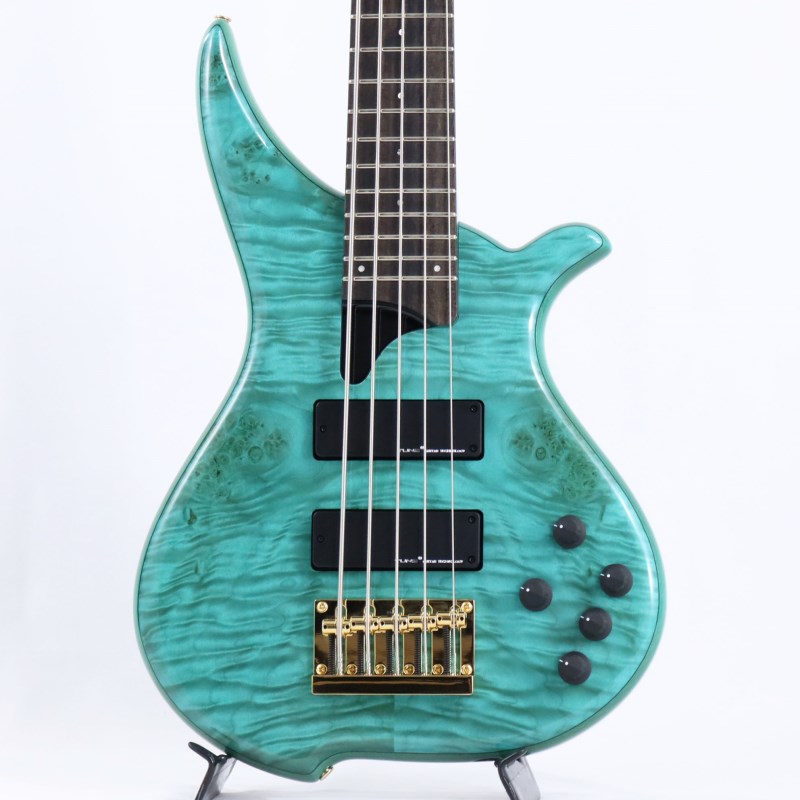 TWB-5 EX Quilted Burl Maple Top (Turquoise Blue) TUNE ()