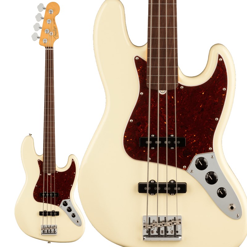 American Professional II Jazz Bass FRETLESS (Olympic White/Rosewood) Fender USA (新品)