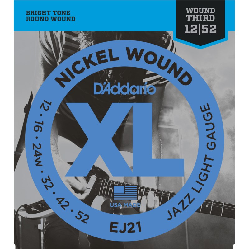 あす楽 XL Nickel Electric Guitar Strings EJ21 (Jazz Light/12-52) D’Addario (新品)