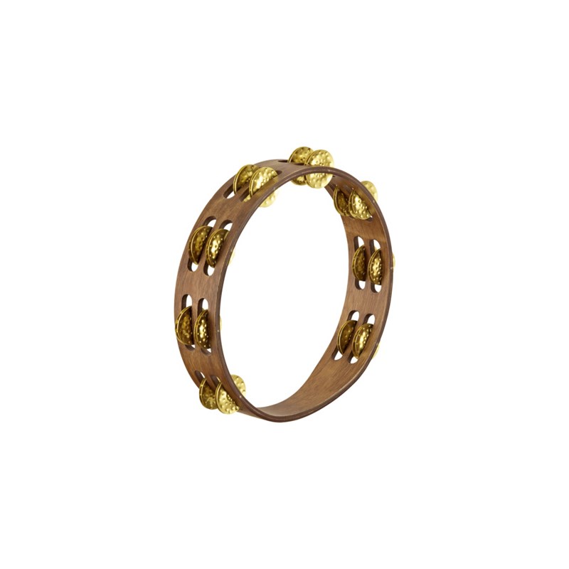 TA2V-WB [Vintage Wood Tambourines， Hammered Brass jingles 2 row] MEINL (新品)