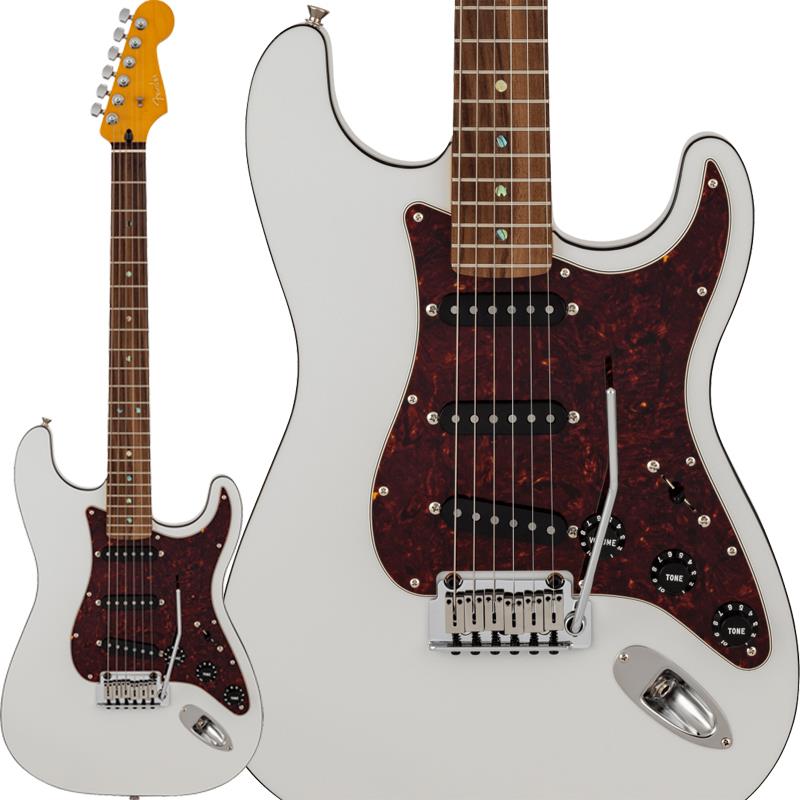 ■商品紹介Made in Japan Limited EditionMade in Japan Limited Active Modernシリーズは、ハイエンドギターを好み、演奏性とサウンドクオリティの両立を求めるプレイヤーのために開発された、モダンスタイルの新たな選択肢です。音楽の歴史を築いてきたFenderの象徴であるシングルコイルサウンドを基軸としながら、新開発のアクティブSILENCOIL Systemを搭載。シングルコイル本来のトーンを損なうことなくハムノイズを低減し、現代の演奏環境に求められる快適性、静粛性、そして幅広いサウンドバリエーションを高い次元で実現しています。ネックには、新設計のヒールカット、滑らかな演奏性を実現するフィニッシュ、コンパウンドラジアス指板を採用。ローポジションでのコードプレイからハイポジションでのテクニカルなリードプレイまで、ポジションを問わず快適な演奏性を提供します。新開発のSILENCOIL Systemは、シングルコイルピックアップ本来の繊細なニュアンスや明瞭なアタックを維持しながら、独立したコイルが拾ったハムノイズのみを打ち消す信号をピックアップのグラウンド側から送り込むことで、クリアで立体感のあるサウンドを実現します。また、ピックアップの種類に依存しないシステム設計のため、将来的にピックアップを交換した場合でもSILENCOIL Systemの効果を維持することが可能です。さらに、シングルコイルピックアップの巻き数を増やした状態をシミュレートするクリーンブースト機能ターボトーンを搭載。通常時の繊細でクリアなトーンから、太く力強いサウンドへ瞬時に切り替えることができ、クリーン、クランチ、ドライブまで幅広い音楽スタイルに対応します。Made in Japan Limited Active Modern Stratocasterは、定評あるアルダーボディに、ヴィンテージサウンドを狙ったPremium Vintage-Style Late 60s Single-Coilピックアップを搭載。重厚なモダンスタイルサドルを備えた2点支持トレモロシステム、ロッキングチューナーを採用。ダブルアクション・トラスロッドを搭載したサテンフィニッシュのModern Cシェイプ・メイプルネック、9.5インチラジアスの指板とミディアムジャンボフレットがスムーズで快適なプレイアビリティを提供します。Made in Japanならではの精密なクラフトマンシップと現代的な機能性を融合した本シリーズは、伝統的なFenderサウンドを継承しながら、より自由で表現力豊かな演奏を求めるプレイヤーに向けたモダンギター／ベースです。【特徴】1. モダンプレイヤーのための新たな選択肢高い演奏性と優れたサウンドクオリティを両立するために設計された、日本限定のモダンシリーズです。伝統的なFenderサウンドを継承しながら、現代のプレイヤーが求める機能性を融合しています。2. バインディング仕様の厳選アルダーボディボディには厳選されたアルダー材を採用し、高級感を演出するバインディングを施しました。4-Plyべっ甲柄ピックガードとの組み合わせによりクラシカルなルックスとモダンなデザインを両立。アルダーならではのバランスに優れたサウンドも魅力です。3. 新設計ヒールカットネックジョイント部に新設計のヒールカットを採用。ハイポジションへのアクセス性を向上させ、高音域でのコードワークやテクニカルなリードプレイでもストレスのない演奏性を実現しています。4. スムーズなプレイアビリティ専用ネックフィニッシュとコンパウンドラジアス指板を採用。滑らかなフィーリングと適度なグリップ感を両立し、スムーズなポジション移動を実現します。ローポジションでのコードプレイからハイポジションでのチョーキングや速弾きまで、幅広い奏法に快適に対応します。5. SILENCOIL System新開発のノイズレス基板とピックアップ下部に搭載された独立コイルで、シングルコイル本来のサウンドを維持しながら、ハムノイズのみを打ち消したクリアで立体感のあるサウンドを実現します。また、ピックアップ交換時にも使用できる設計のため、将来的なカスタマイズにも対応します。※ピックアップ交換時、電池ボックス内のトリムによるシステムの調整が必要となる場合がございます。出荷時は標準搭載ピックアップに合わせて調整されています。6. ターボトーン・ブーストヴォリューム・ノブをプッシュすることで、シングルコイルピックアップの巻き数を増やした状態をシミュレートするクリーンブースト機能です。通常時の繊細なサウンドから、太く力強いトーンへ瞬時に切り替えることができ、クリーンからドライブまで幅広いサウンドメイクに対応します。※「SILENCOIL System」は常時動作しています。ターボトーンをONにしても出力が得られない場合は、9V電池の消耗が考えられますので、新しい電池に交換してください。※画像はサンプルです。製品の特性上、杢目、色合いは個体ごとに異なります。Deluxe Gig Bag付属■仕様詳細Body Material: AlderBody Finish: Gloss PolyesterNeck: Maple， Modern CNeck Finish: Satin Urethane Finish on Back， Gloss Urethane Finish on FrontFingerboard: Rosewood， 9.5 to 14 Compound Radius (241 mm-355.6 mm)Frets: 22， Medium JumboPosition Inlays: Abalone Dot (Rosewood)Nut (Material/Width): Bone， 1.650 (42 mm)Tuning Machines: Deluxe Cast/Sealed LockingScale Length: 25.5 (648 mm)Bridge: 2-Point Deluxe Synchronized Tremolo with Pop-In ArmPickguard: 3-Ply Black or 4-Ply TortoiseshellPickups:Premium Vintage-Style Late 60s Single-Coil Stratocaster (Bridge)Premium Vintage-Style Late 60s Single-Coil Stratocaster (Middle)Premium Vintage-Style Late 60s Single-Coil Stratocaster (Neck)Pickup Switching: 5-Position Blade:Position 1. Bridge PickupPosition 2. Bridge and Middle PickupPosition 3. Middle PickupPosition 4. Middle and Neck PickupPosition 5. Neck PickupControls: Master Volume(Push / Push)， Master Tone， Gain for Turbo ToneControl Knobs: Aged White or BlackHardware Finish: Nickel/ChromeStrings: Nickel Plated Steel (.009-.042 Gauges)Case/Gig Bag: Included: Deluxe Gig Bag検索キーワード：イケベカテゴリ_エレキギター_ストラトキャスター・STタイプ_Fender Made in Japan_Limited Collection_新品 SW_Fender Made in Japan_新品 JAN:0197955134604 登録日:2026/08/04 エレキギター フェンダー ふぇんだー フェンダージャパン フェンジャパ フェンダーJ