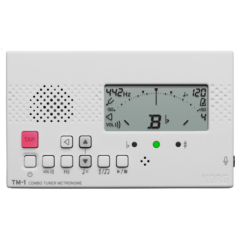 ■商品紹介＜シリーズ最小・最軽量。持ち歩きたくなるコンパクトサイズ＞TM-1は、TMシリーズ史上最小・最軽量のモデル。わずか51g*の軽さで、どこへでも気軽に持ち運べます。バッグや楽器ケースのポケットにも収まりやすく、レッスンや部活動、個人練習など、さまざまなシーンで活躍します。本体背面には自立できる折りたたみ式スタンドも搭載し、さまざまな場所で使いやすいよう配慮しました。＊電池含まず＜迷わず使える、シンプルな操作性＞必要な機能に絞ったシンプルな設計で、はじめてでも扱いやすい操作感を実現。ボタンやディスプレイ表示にはアイコンも活用し、わかりやすいデザインを採用しています。毎日使うものだからこそ、すぐに慣れて使いこなせることを大切にしました。＜コンパクトでも、しっかり使えるチューナー機能＞C1（32.70Hz）〜 C8（4186.01Hz）の測定範囲に対応し、管楽器から弦楽器まで幅広い音域をしっかりカバー。基準ピッチはA4 = 438 〜 450Hzまで1Hz単位で調整でき、合奏や演奏環境に合わせて正確なチューニングに対応できます。さらに、基準音を耳で確認できる「サウンドアウト機能」も搭載。基準音は、C4（260.44Hz）〜 C5（535.14Hz）の1オクターブから選択でき、さまざまな楽器の音程確認に役立ちます。コンパクトなサイズでも、毎日の練習に役立つ実用的な機能をしっかり備えています。＜見やすく、使いやすいメトロノーム＞メトロノームは画面上のドットが左右に往復する動きで拍を表示。視覚的にテンポを捉えやすい仕様です。テンポは30〜252回／分の範囲で設定でき、1ステップ刻みで設定できる「フルステップ」と、スイッチを押して好みのテンポに調整できる「タップテンポ」の2タイプから選択可能です。さらに、0〜9拍子に加え、2連符、3連符、3連符中抜き、4連符、4連符中抜きまで、全15種類のリズム・バリエーションを搭載*。日々の基礎練習から難しい楽曲のトレーニングまで、幅広くサポートします。＊チューナーとメトロノームの2つの機能を同時に使用する場合、3連符、3連符中抜き、4連符、4連符中抜きは設定できません。＜別売コンタクト・マイクを使用し、より高精度なチューニングを＞TM-1には外部入力のミニジャック端子を装備。別売コンタクト・マイクCM-400を使用すれば、演奏音を直接チューナーに送ることができ、周囲の音に左右されにくい、より高精度なチューニングが可能です。楽器や練習環境に応じて、柔軟に活用できます。■仕様詳細【主な仕様】■チューナー部・音律：12平均律・測定範囲*：C1（32.55Hz、A4=438Hz）〜C8（4281.15Hz、A4=450Hz）サイン波時・基準発振音：C4（260.44Hz、A4=438Hz）〜C5（535.14Hz、A4=450Hz）1オクターブ・チューニング機能：メーター、サウンドアウト・基準ピッチ範囲：A4=438〜450Hz（1Hz単位）・測定精度：±1セント以内・サウンド精度：±1セント以内＊測定範囲内の音であっても、倍音を多く含む音色や減衰の速い楽器音は測定できない場合があります。■メトロノーム部・テンポ範囲：?=30〜252回/分・テンポ設定方法：フルステップ、タップテンポ・拍子範囲：0〜9拍子、2連符、3連符、3連符中抜き、4連符、4連符中抜き・テンポ精度：±0.3%■主要規格・接続端子：インプット端子（3.5mmモノラルミニフォーンジャック、不平衡）・スピーカー：ダイナミックスピーカー（21mm）・電源：単4形乾電池（マンガンまたはアルカリ乾電池）2本（3V）・電池寿命：チューナーのみの使用：約400時間（チューナー&メトロノームモード、A4連続入力、アルカリ乾電池）、メトロノームのみの使用：約200時間（メトロノームモード、テンポ120、4拍子、音量最大、アルカリ乾電池）・外形寸法（W x D x H）：100 x 60 x 16 mm・質量：51g（電池含まず）・付属品：クイックスタートガイド・アクセサリー（別売）：CM-400コンタクトマイク※仕様および外観は、改良のため予告なく変更することがあります。検索キーワード：イケベカテゴリ_楽器アクセサリ_チューナー・メトロノーム_チューナー（一般）_KORG_カード型チューナー_新品 SW_KORG_新品 JAN:4959112287440 登録日:2026/09/10 コルグ