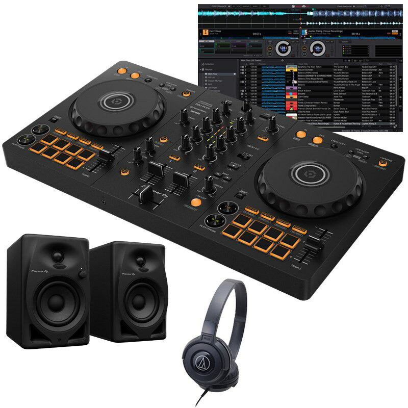 翌日配達 DDJ-FLX4 + ヘッドホン + DM-40D スピーカーセット 【Power DJ'sオリジナル DDJ-FLX4初心者DJスタートガイド付属】【無償ダウンロード版rekordbox対応】 Pioneer DJ (新品)