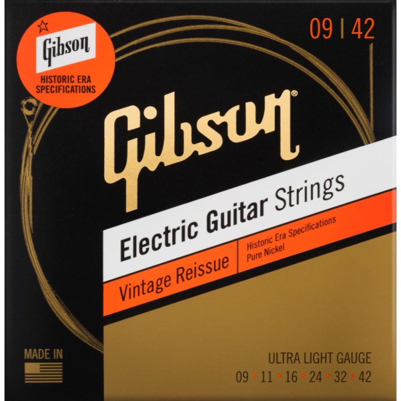 あす楽 Vintage Reissue Electric Guitar Strings (Ultra Light)  Gibson (新品)