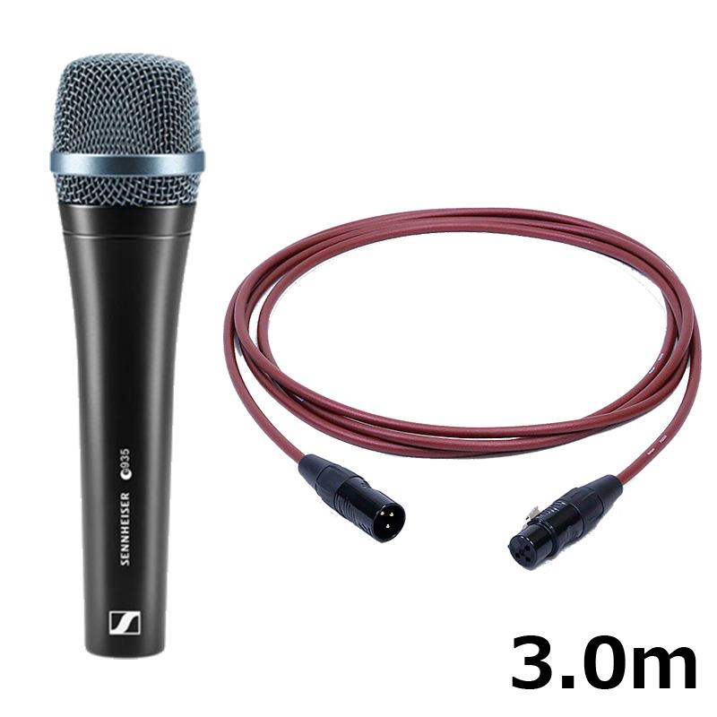■商品紹介【セット内容】・e935：1点（JAN：4006087094211）・PASSGO RED XLR Cable (3.0m)：1点（JAN:4580210600499）【e935】世界中で信頼されるSennheiser e 935 は、世界中のパフォーマーやプロから信頼されるボーカルマイクロホンの卓越性の最高峰です。比類無き明瞭さと精度で人の声のあらゆるニュアンスを捉えるように設計された e 935 は、あらゆるライブパフォーマンスや録音環境でスタジオ品質のサウンドを提供します。スムーズで幅広い周波数特性とカーディオイド指向性を備えたこのダイナミックなマイクロホンは、本来の明瞭さと鮮明度でミックスを切り開く、クリスタルクリアなボーカルを実現します。【オススメの使用用途】ボーカル(男性、女性、ポップス、ロック、ジャズ等)、ライブ、レコーディング、ギターレコーディング■特徴・カーディオイド型ダイナミックマイクロホン・大音量のステージ上でもボーカルを明確に際立たせます・透明感のある高音と、温かく輪郭のはっきりした中低音・単一指向性・優れたハウリング抑制力・ショックマウントカプセル・ハムバッキングコイル・堅牢なメタルハウジング・1 MZQ 800 マイクロホンクリップ■主な仕様ダイナミックマイクロホン指向性：カーディオイド開回路感度：2.8 mV / Pa +- 1 dB (自由音場、無負荷、1KHz)周波数特性：40 - 18，000 Hz公称インピーダンス：350 Ohm寸法：47 x 181 mm重量：330g【PASSGO RED XLR Cable】【PASSGO RED Cable】音を繋ぐ。まっすぐ通す。■高品質と優れた価格バランスを追求した、PASSGO Cableのスタンダードライン「パスゴーレッド」PASSGO REDは、手頃な価格ながら高品質で、音楽制作からライブまで幅広いシーンで安心して使用できる、扱いやすいスタンダードケーブルです。導体には純度99.99%以上の第一種OFC（高純度無酸素銅C1011）と、純度99.96%以上のOFCを組み合わせたハイブリッド構造を採用。2種類のOFCを撚り合わせることで、低域から高域までバランスの取れた自然な音の伝達と、スムーズな信号伝送を実現しました。ボーカルやギターなどの楽器レコーディングはもちろん、音楽制作、ライブ、DJ、ストリーミング、オーディオリスニングまで、さまざまな用途に対応する扱いやすいスタンダードケーブルです。ケーブルカラーには深紅（クリムゾン）を採用。ラメを散りばめた外装により、ライブや制作現場でも他のケーブルと識別しやすいデザインとなっています。ケーブルの柔軟性や手触りにもこだわり、取り回しの良いしなやかな質感に仕上げています。■【製品仕様(ラインナップ別)】・MICROPHONE CABLE（マイクロフォンケーブル/ラインケーブル/モニタースピーカーケーブル/バランスケーブル）導体：2種類のOFCハイブリッド構成スケア数（1芯あたり)：0.22sqmm絶縁体：LDPE芯数：2シールド：導電性PVC+横巻シールドジャケット：PVC外径：5.5mmXLRプラグ：REAN XLR 金メッキTRSプラグ：6.3mm-3極 金メッキに樹脂ボディ長さ：1.5m， 3.0m， 5.0m， 7.0m， 10m※製品の仕様・外観は予告なく変更となる場合がございます。※本製品はパッケージ（ビニール袋）開封後（切断後）の返品・交換はお受けできません。恐れ入りますが、ご購入前に仕様をご確認ください。検索キーワード：イケベカテゴリ_レコーディング_マイク_ダイナミックマイク_SENNHEISER_新品 SW_SENNHEISER_新品 登録日:2026/05/04 マイク ダイナミックマイク ゼンハイザー
