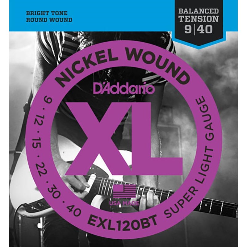 XL Nickel Electric Guitar Strings EXL120BT (Balanced Tension Super Light/09-40) D’Addario (新品)