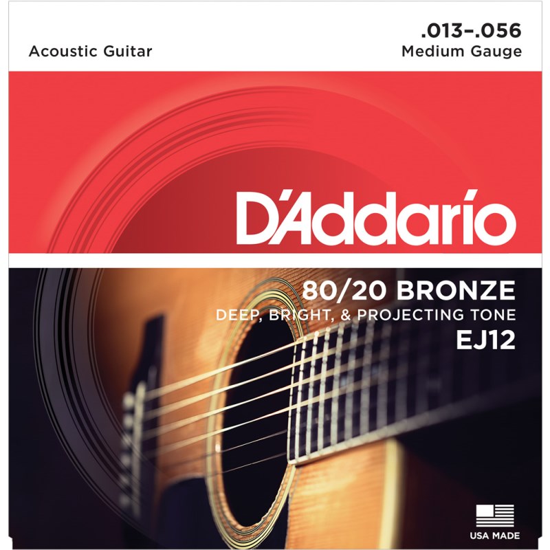 ■商品紹介定番中の定番ダダリオアコースティックギター弦80/20 BRONZED'Addarioは初めて80/20ブロンズをアコースティックギター弦に採用したパイオニアです。ブライトで切れの良いサウンドが特徴で、多くのアーティストがスタジオ/ライブワークなど場所を選ばず愛用しています。■仕様詳細EJ12 Medium1st:0.0132nd:0.0173rd:0.0264th:0.0355th:0.0456th:0.056検索キーワード：イケベカテゴリ_楽器アクセサリ_弦_アコギ弦_D’Addario_新品 SW_D’Addario_新品 JAN:0019954122133 登録日:2014/04/12 アコギ弦 アコースティック弦 ダダリオ