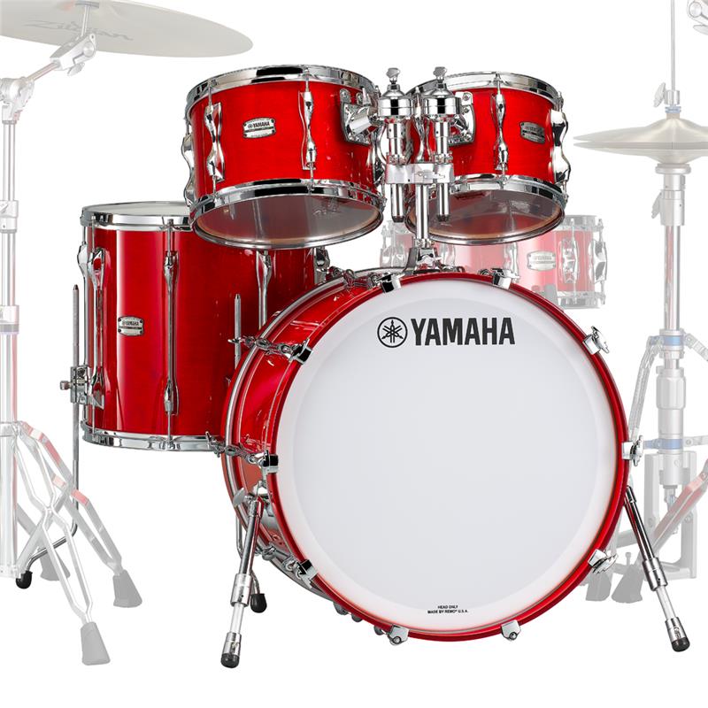 ■商品紹介Recording Custom 4pc Drum Kit長きにわたり多くのドラマーに愛されてきたヤマハシステムドラムの原点ともいえるレコーディングカスタムが、更なる進化を遂げました。前モデルの特色を引き継ぎ、世界のトップドラマーであるスティーブ・ガッド氏の協力を得て、一切の妥協をせずに音質向上を最大限追求したモデルです。北米産バーチ6プライの薄いシェル厚に鋭角なベアリングエッジを採用し、芯のある太い中低音域をパワフルな音量を実現。レコーディングカスタムの象徴であるハイテンションラグのデザインを一新し改良を施したことで、タイトなサウンドに切れ味のよいサスティンが加わりました。細部にこだわりのある仕様を搭載した新生レコーディングカスタムは、現代のレコーディング環境に最適なモデルへと進化を遂げました。●北米産バーチ100%使用北米産バーチを100%採用。バーチ材特有の中低音域とパワフルなサウンドに加え、デザインを一新したハイテンションラグが不要な倍音成分軽減にも効果を発揮。ドラマーの放つ一打一打が、粒立ちの良い明快な音となって表れます。新生レコーディングカスタムは、現代のレコーディング環境に最適なモデルへと進化を遂げました。●30°/R1.5のベアリングエッジ加工ベアリングエッジ加工に30°/R1.5を採用。開発中には様々なエッジ角でサウンドチェックを行い、切れの良い明確なサウンドをとことん追求。幅広いチューニングレンジを持つバーチ材と鋭角なエッジ角の組み合わせによって、多種多様なドラムヘッドを装着した際にも、すばやい反応と高いチューニング性能を実現しました。●新たにデザインされたハイテンションラグレコーディングカスタムの象徴ともいえるハイテンションラグのデザインを一新。伝統的な要素を受け継ぎながら改良し、バーチ材のタイトで中低音域の響きを損なわないように、ラグの重量を増量。ミュートを使用しなくても不要な倍音をカットし、切れ味良くまとまりのあるサウンドにパワフルな音量を実現しました。●バスドラムフローティングシステムスティーブ・ガッド氏の要望によりバスドラムリフターを20 サイズにのみ採用しました。20 バスドラムをリフトアップすることで、演奏時にフットペダルのビーターを打面中心に当てることができ、22 バスドラムと同じ感覚で演奏できます。20 サイズとは思えない、より力強く音量感のあるシェル鳴りを実現します。●コーテッドヘッド仕様タムタム、フロアタムの打面にアンバサダーコーテッドヘッドを標準装備。（バスドラムはパワーストローク3コーテッドヘッド）シェル本体が持つ芯のある太いサウンドを最大限引き出します。●Y.E.S.Sマウントシステムシェルとの設置面積を最小限に抑えたヤマハ独自の「Y.E.S.S.（Yamaha Enhanced Sustain System）」を採用。ダイナミクスレンジが広く、豊かなシェル鳴りを引き出します。●フロアタムブラケット適度な音の余韻と減衰をコントロールするフロアタムブラケットを搭載。ウィングボルトを採用し高さ調整もしやすく確実に固定可能。オープンタイプ仕様により、ライブステージでのスピーディなセッティングも実現します。＜セット内容＞●RBB221622×16 Bass Drum●RBP6F316×15 Floor Tom (RBF1615)10×7 Tom Tom (RBT1007)12×8 Tom Tom (RBT1208)Double Tom Holder (TH945B)＜スペック＞シェル：6mm 6ply North American Birchエッジ角：30°/R1.5フィニッシュ：RAU / レッドオータムタムタム＆フロアタムフープ：1.6mm Steel Triple Flange Hoopバスドラムフープ：Wood Hoopラグ：High-tension Lugタムマウント：Y.E.S.S.フロアタムブラケット：Open Typeタムタム＆フロアタムヘッド：Batter Yamaha REMO Ambassador Coated，Bottom Yamaha REMO Ambassador Clearバスドラムヘッド：Batter Yamaha REMO Powerstroke 3 Coated，Front Yamaha REMO Powerstroke 3 Smooth White※画像はイメージです。※セット内容以外の商品は付属しません。■仕様詳細RBB2216RAU　JAN：4957812725545RBP6F3RAU　JAN：4957812725507検索キーワード：イケベカテゴリ_ドラム_ドラムセット_YAMAHA_新品 SW_YAMAHA_新品 登録日:2026/06/24 ドラムセット ドラムキット ヤマハ やまは