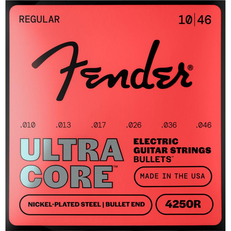  ULTRACORE ELECTRIC GUITAR STRINGS NICKEL PLATED STEEL BULLET END (4250R/10-46) (#0733250506) Fender USA (新品)