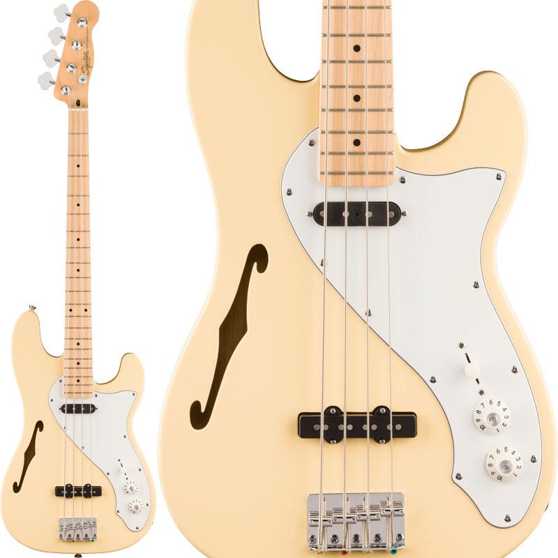■商品紹介Paranormal Precision Bass Thinline SJは、Fender初期のベースデザインを再解釈し、セミホロウ構造を採用したレゾナンス豊かな楽器として仕上げたモデルです。ネックポジションにはFenderデザインのアルニコシングルコイル‘51 P Bassピックアップ、ブリッジポジションにはFenderデザインのアルニコシングルコイルJazz Bassピックアップを搭載した、独特のSJピックアップ構成を採用しています。3ウェイブレードスイッチにより、この2つのピックアップを切り替え、オリジナルPrecision Bassの深く太いウッディなトーンから、Jazz Bassの引き締まった唸りまで、幅広いサウンドキャラクターを自在に引き出すことができます。さらにセミホロウのスリムボディ構造により、自然なアコースティックレゾナンスと軽量化を実現し、演奏性も向上しています。快適なCシェイプネック、スロテッドバレルサドルを備えた4サドル式ヴィンテージスタイルブリッジ、サテンウレタン仕上げのネック、そしてヴィンテージスタイルのオープンギアチューナーにより、安定したチューニングとスムーズな演奏フィールを提供します。※画像はサンプルです。製品の特性上、木目・色合いは1本1本異なります。■仕様詳細Body Material: NyatohBody Finish: Gloss PolyurethaneNeck: Maple， C ShapeNeck Finish: Gloss PolyurethaneFingerboard: Indian Laurel or Maple， 9.5inch (241 mm)Frets: 20， Narrow TallPosition Inlays: Black Dot (Maple)， Pearloid Dot (Indian Laurel)Nut (Material/Width): Micarta， 1.685inch (42.8 mm)Tuning Machines: Vintage StyleScale Length: 34inch (864 mm)Bridge: 4-Saddle Vintage-Style with Barrel SaddlesPickguard: 3-Ply Black (500)， 3-Ply Parchment (541， 576)Pickups: Fender Designed Alnico ‘51 P Bass Single-Coil (Bridge)， (Middle)， Fender Designed Alnico Jazz Bass Single-Coil (Neck)Pickup Switching:3-Position Blade: Position 1. Bridge Pickup， Position 2. Middle Pickup， Position 3. Neck PickupControls: Master Volume， Master ToneControl Knobs: Skirted Amp KnobsHardware Finish: ChromeStrings: Nickel Plated Steel (.045-.105 Gauges)ソフトケース付属検索キーワード：イケベカテゴリ_ベース_エレキベース_PBタイプ_Squier by Fender_新品 SW_Squier by Fender_新品 JAN:0197955143507 登録日:2026/07/09 エレキベース スクワイアー スクワイヤー スクワイア スクワイヤー フェンダー