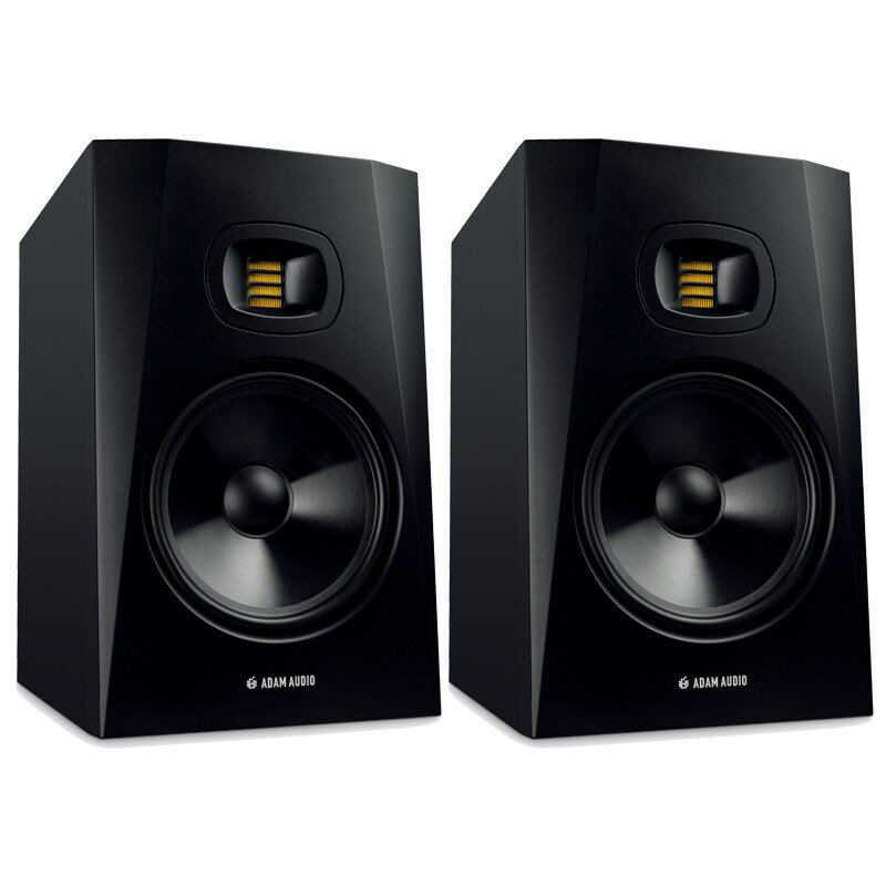 ■商品紹介★コストパフォーマンスに優れたプロ仕様の2ウェイ・スタジオモニターTシリーズの既存のモデルと同じ技術、機能性、品質基準をベースに開発されたT8Vは、クラス最高の特性とサウンドパフォーマンスを提供します。T8Vには空気を4:1の比率で効率よく動かすU-ARTツイーターや、ダイナミックレンジに優れた新しいクラスDアンプなど、スピーカーの性能を高める多くの技術が使われています。これらのコンポーネントが組み合わさることで、余裕のある118dBの最大SPL（ペア）を実現しています。高域を再生するツイーターは25kHzまで特性が伸びており、放射特性を最適化するHPSウェーブガイドと合わさることで、スイートスポットが広く精度が高い音の再生を提供します。低域は33Hzまで伸びており、重心の低いベースが中心の楽曲にも十分に対応するスピーカーです。T8Vは、限られた予算の中でも、ADAM Audioの8インチモニターを使用してみたいと思っている方に最適な選択肢です。製品登録によって5年の延長保証も可能になるため、品質不具合を心配することなく長年に渡ってご使用いただくことができる優れたモニタリング・ツールです。●最新のテクノロジー革新的なスピーカー技術を駆使して開発されたADAM AUDIOのモニタースピーカーは世界中のサウンド・エンジニアが信頼を寄せる卓越したモニタリング・ツールです。・U-ART TWEETER・HPS WAVEGUIDE・PW/M■製品の特徴◎1.9 U-ART ツイーターの搭載・空気を4:1の比率で効率よく動かし、複雑な高域トランジェントもダイレクトに素早く再生・長時間の使用でも耳が疲れにくい・折りたたまれたダイアフラムがブレイクアップを防ぎ、ひずみを最小限に抑える・従来のピストン型のツイーターと比べ約2.5倍の有効面積があるため、優れたダイナミックレンジを実現◎S SERIESから継承したHPSウェーブガイド・指向特性を均一にし、広いリスニングエリアで安定したブレの少ない音像を実現・ミキシングコンソールや机などによって生じる一次反射を低減◎軽量なポリプロピレン製ウーファー・大音量の再生でもダイアフラムのブレイクアップを防ぎ、優れたトランジェント・レスポンスを実現◎8ウーファーを搭載した2way縦型モニター・解像度の高いステレオイメージ◎リアファイヤリング型のバスレフポート・コンプレッションの少ない豊かな低域再生◎リニアな周波数特性：33 Hz 〜 25 kHz・幅広い帯域で色付けのない再生能力◎最大SPL：≥ 118 dB（ペア＠1m）・大音量の再生でもコンプレッションとは無縁のパワフルな音◎DSPによるクロスオーバー設計・音楽的に重要なミッドレンジ帯域において、ユニット間の干渉を防いだスムーズな周波数特性◎XLRとRCAに対応したアナログ入力・バランス型とアンバランス型に最適化されたライン信号入力◎ハイ／ロー・シェルビングEQによるシンプルな音響調整・リスニング環境への最適化や、好みに合わせた音響調整が可能◎音響的に最適化されたキャビネット形状・キャビネットによって発生する余計な反射を低減◎2年間の部品保証、製品登録によって5年間に延長可能・最大で5年間の部品保証・修理作業を含めた代理店保証は1年間■テクニカル・データ〇ウーファーユニット数：1ドライバー口径：8 (203 mm)コーン素材：ポリプロピレン〇ツイーターユニット数：1タイプ：U-ARTダイアフラム面積：4 inch2 (2420 mm2)同等ダイアフラム径：1.9 (48 mm)ベロシティ変換比率：　4:1ダイアフラム重量：0.17 gウェーブガイド：HPS〇内蔵アンプアンプ数：2ウーファー：1タイプ：PWMアンプ出力（RMS）：70Wツイーター：1タイプ：PWMアンプ出力（RMS）：20W〇コントロール機能入力感度：2ゲイン：調整可能ハイシェルフEQ：- 2 dB， 0 dB， +2 dBローシェルフEQ：- 2 dB， 0 dB， +2 dB〇入力コネクタアナログ入力：XLR， RCA入力インピーダンス：10 kOhm / 20 kOhm〇一般データパネル：リア周波数特性：33 Hz - 25 kHzTHD ＞ 80 Hz：0.5 %Max. SPL：≧118 dB(ペア@1m)クロスオーバー周波数：2.6 kHz最大消費電力：150 W重量：9.8 kg高さ x 幅 x 奥行き：400 mm x 250 mm x 335 mm保証：通常2年間、製品登録で5年に延長付属品：パワーコード、クイックスタートガイド検索キーワード：イケベカテゴリ_レコーディング_モニタースピーカー_モニタースピーカー_ADAM_新品 SW_ADAM_新品 JAN:4260113134276 登録日:2020/05/27 モニタースピーカー スタジオモニター アダム アダムオーディオ