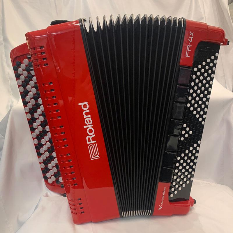 USED 中古 FR-4Xb RD (レッド) Vアコーディオン ローランド ボタン式 クロマチック 中型 ※配送事項要ご確認 Roland (ユーズド 美品)