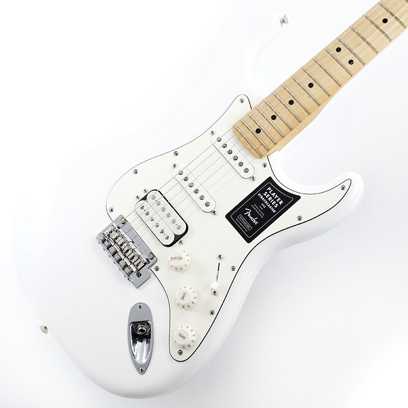 ■商品紹介Fender Player SeriesStratocaster の印象的なサウンドは、フェンダーの看板的な特徴のひとつです。鳴りの良いハイエンド、パンチの効いたミッド、力強いローエンドといったクラシックサウンドに、クリスタルクリアなアーティキュレーションを加えた、フレキシブルなサウンドのPlayer Stratocaster HSSは、正統的なフェンダーのフィーリングとスタイルを持つギターです。あらゆるスタイルに対応する多様性を備え、どのような音楽的ビジョンも叶えてくれます。独自のサウンドを作り出すためのパーフェクトなプラットフォームといえます。伝統を重んじながら革新的なスピリットを維持する Playerシリーズのハムバッカーブリッジピックアップは、力強くウォームなサウンドで、ミドルとネックピックアップに採用されたシングルコイルStratocasterピックアップが、モダンなエッジを効かせたクリスピーでアーティキュレートな本格的フェンダートーンを実現します。スムーズなフィニッシュで弾きやすいモダンCシェイプのメイプルネックは、あらゆるプレイスタイルにフィットします。モダンな 9.5インチラジアスのフィンガーボードに打ち込まれたミディアムジャンボフレットは22フレットに拡張され、さまざまな音楽的表現を可能としています。ポストとの摩擦を軽減するデザインにアップデートされた2ポイントトレモロが、スムーズな弾き心地を実現すると同時に、チューニングの安定性を格段に高めました。さらに、マスターボリュームとトーンコントロール、 5Wayピックアップスイッチ、3層ピックガード、シンセティックボーンナット、デュアルウィングストリングツリー、シールドチューニングマシン、F の刻印入りの4ボルトのネックプレートが、本物のフェンダーを象徴しています。Player Stratocaster HSSは、自分だけのトーンを手に入れ、新しい何かを生み出すのに最適なギターです。※画像はサンプルとなります。■仕様詳細Series: PlayerBody Material: AlderBody Finish: Gloss PolyesterNeck: Maple， Modern CNeck Finish: Satin Urethane Finish on Back of Neck with Gloss Urethane Headstock Face (Pau Ferro)， Satin Urethane Finish on Back， Gloss Urethane Finish on Front (Maple)Fingerboard: Maple or Pau Ferro， 9.5 Radius (241 mm)Frets: 22， Medium JumboPosition Inlays: Black Dots (Maple)， White Dots (Pau Ferro)Nut (Material/Width): Synthetic Bone， 1.650 (42 mm)Tuning Machines: Standard Cast/SealedScale Length: 25.5 (648 mm)Bridge: 2-Point Synchronized Tremolo with Bent Steel SaddlesPickguard: 3-Ply ParchmentPickups: Player Series Alnico 2 Humbucking(Bridge)Player Series Alnico 5 Strat Single-Coil(Middle/Neck)Pickup Switching:5-Position Blade: Postion 1. Bridge Humbucking Pickup; Position 2. Middle Pickup and Inner Coil of Humbucker; Position 3. Middle Pickup; Position 4. Neck and Middle Pickup;Position 5. Neck PickupControls: Master Volume， Tone 1. (Neck/Middle Pickups)， Tone 2. (Bridge Pickup)Control Knobs: Parchment PlasticHardware Finish: Nickel/ChromeStrings: Fender USA， NPS， (.009-.042 Gauges)ソフトケース付属検索キーワード：イケベカテゴリ_エレキギター_STタイプ_Fender MEX_Player_新品 SW_Fender MEX_新品 JAN:0885978926381 登録日:2021/05/24 エレキギター フェンダー ふぇんだー フェンダーMEX フェンダーメキシコ