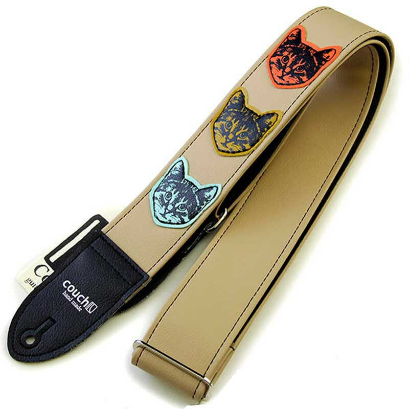 ニャン・ニャン・ニャン・マルチ [Cat Guitar Strap Multi Colored] Couch Guitar Strap (新品)