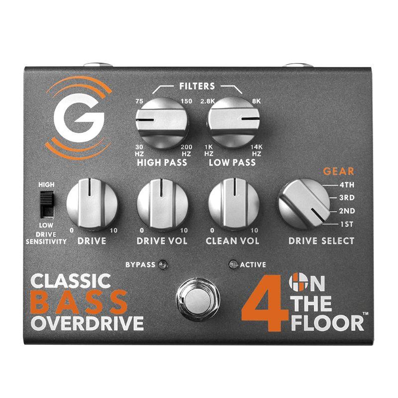 ■商品紹介オールアナログ仕様のベースオーバードライブペダル4 ON THE FLOOR Classic Bass Overdrive(4-OTF-PEDAL)は、オールアナログのベースオーバードライブペダルです。クラシックな真空管回路に見られる4種類のオーバードライブを正確にエミュレートし、ドライブ/ゲイン、ハイパス/ローパスフィルターによるオーバードライブパスとクリーンブレンドのコントロールが可能です。その結果、タッチ感度や音楽性を損なうことなく、また余分なノイズを発することもなく、幅広い音楽ジャンルやプレイスタイルに合わせてサウンドメイクすることが出来ます。電源はDC 9V〜DC 18Vで極性を自動で検知する機能を搭載しており、ほぼ全ての電源に対応しています。4-OTF-PEDALは、MAGELLAN 350やMAGELLAN 800などのベースアンプとの相性も抜群です。【4つのドライブセレクト「GEAR」】■1st真空管アンプのクリーン・チャンネルを彷彿とさせ、ハードにドライブしたときはオーバードライブ・トーンが得られます。■2ndチューブアンプのマイルドなオーバードライブ・トーンをエミュレートし、少量のコンプレッションを加えています。自然なフィーリング、タッチセンシティブなアルゴリズムで、非常にマイルドなコンプレッションを持ち、強くピッキングするほど質感が増していきます。■3rd2nd GEARよりさらにアグレッシブにシフトアップしたオーバードライブです。より大きなコンプレッションでタイトなフィーリングを実現しています。■4th最もアグレッシブなギアです。ハードにドライブするとディストーションの領域に入ります。多くの倍音とコンプレッションが存在しますが、ベース本来のトーンとフィーリングを損ないません。【特徴】■軽量なアルミシャーシ■堅牢なストンプスイッチ■低ノイズ・サイレントスイッチング回路■4ポジションのオーバードライブ GEARセレクタースイッチ■ハイパス/ローパスフィルター（オーバードライブエンジンのみ）■パラレルクリーンシグナルパス■ドライブ感度切り替えスイッチ(DRIVE SENSITIVITY)■仕様詳細【仕様】■型番: 4-OTF-PEDAL■電源: 9〜18VDC■入力インピーダンス: ＜1MΩ■出力インピーダンス: 1kΩ■オーバードライブエンジン入力HPF / 出力LPF: 30Hz〜200Hz / 1kHz〜14kHz■入力感度ドライブ感度(HIGH): -20dBuドライブ感度(LOW): -10dBu■最大入力レベル ドライブ感度(HIGH) / DRIVE VOL 9:00の場合: 0dBu（9V），+5dBu（12V），+10dBu（18V）■最大入力レベル ドライブ感度(LOW) / DRIVE VOL 9:00の場合: +5dBu（9V），+12dBu（12V），+18dBu（18V）■寸法: W127xD104xH59 mm■重量: 0.45 kg検索キーワード：イケベカテゴリ_エフェクター_ベース用エフェクター_ベース用プリアンプ・EQ・DI_GENZLER_新品 SW_GENZLER_新品 JAN:4562142241568 登録日:2026/03/23 ベースアンプ ベース用アンプ ゲンツラー