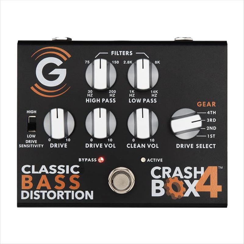 ■商品紹介オールアナログ仕様のディストーションペダルCRASH BOX 4 CLASSIC BASS DISTORTION PEDALは、オールアナログのベースディストーションペダルです。クラシックな真空管回路に見られる4種類のディストーションを正確にエミュレートし、ドライブ/ゲイン、ハイパス/ローパスフィルターによるオーバードライブパスとクリーンブレンドのコントロールが可能です。その結果、タッチ感度や音楽性を損なうことなく、また余分なノイズを発することもなく、幅広い音楽ジャンルやプレイスタイルに合わせてサウンドメイクすることが出来ます。※掲載画像のシールド、ならびにアダプターは付属しません。【特徴】■軽量なアルミシャーシ■堅牢なストンプスイッチ■電源の電圧と極性を自動検出するDC IN 端子■低ノイズ・サイレントスイッチング回路■4ポジションのディストーション GEARセレクタースイッチ■ハイパス/ローパスフィルター（オーバードライブエンジンのみ）■パラレルクリーンシグナルパス■ドライブ感度切り替えスイッチ(DRIVE SENSITIVITY)【機能】■ハイパスフィルターノブディストーション・エンジンに入力される信号のローカットオフの周波数を調整します。 このフィルターはクリーンパスには影響しません。■ローパスフィルターノブディストーション・エンジンに入力される信号のハイカットオフの周波数を調整します。 このフィルターはクリーンパスには影響しません。■ドライブセンシティビティ・スイッチ入力インピーダンスの切り替えができます。HIGHはパッシブタイプのベースに最適で、LOWはアクティブタイプのベースに最適です。スイッチをLOWにしてDRIVEコントロールを上げると、さらなるディストーションの質感を得ることができます。■ドライブノブ/ドライブボリュームノブ/クリーンボリュームノブDRIVE:オーバードライブの量を調整します。DRIVE VOL:ディストーション(Wet)の音量を調整します。CLEAN VOL:クリーン(Dry)の音量を調整します。クリーンブースト以外にもDry Wetのブレンドとしても使用できます。■ドライブセレクトギアこの4ポジションのスイッチは4速ギアシフトのように機能します。1st ?4thのドライブアルゴリズムから1つを選択して使用します。1stギアの真空管アンプのクリーンチャンネルのような温かみのあるトーンから、2nd，3rd，4thとギアを上げていくことによりよりアグレシッブなドライブ感とコンプレッションを得られます。■DC IN 端子電源の電圧と極性を自動検出する回路を内蔵。9V〜18Vのセンタープラス/マイナスどちらでも正常に機能します。高出力のベースの場合、12V以上の電源を使用すると入力ヘッドルームが少し大きくなることがあります。■入力/出力ジャック名目上は楽器レベル入力/出力ですが、入力の場合ドライブセンシティビティスイッチをLOWに、出力の場合DRIVEとCLEANのボリュームを 上げればラインレベルにも対応します。■仕様詳細【仕様】■型番: CRASH BOX 4■電源: 9〜18VDC■入力インピーダンス: ＜1MΩ■出力インピーダンス: 1kΩ■オーバードライブエンジン入力HPF / 出力LPF: 30Hz〜200Hz / 1kHz〜14kHz■入力感度ドライブ感度(HIGH): -20dBuドライブ感度(LOW): -10dBu■最大入力レベル ドライブ感度(HIGH) / DRIVE VOL 9:00の場合: 0dBu（9V），+5dBu（12V），+10dBu（18V）■最大入力レベル ドライブ感度(LOW) / DRIVE VOL 9:00の場合: +5dBu（9V），+12dBu（12V），+18dBu（18V）■最大出力レベル: +9dBu（9V），+14dBu（12V），+20dBu（18V）■寸法: W127xD104xH59 mm■重量: 0.5 kg検索キーワード：イケベカテゴリ_エフェクター_ベース用エフェクター_ベース用ディストーション・オーバードライブ_GENZLER_新品 SW_GENZLER_新品 JAN:4562142241582 登録日:2026/03/23 ベースアンプ ベース用アンプ ゲンツラー