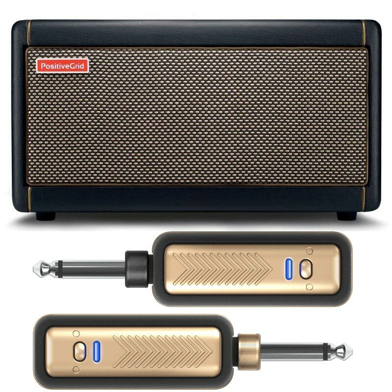 ■商品紹介ケーブルの煩わしさから解放されたい！ワイヤレスセット！[セット内容]・Spark・Spark LINK■Positive Grid Sparkデスクトップアンプの決定版初心者からプロまで、すべてのプレイヤーを満足させるオールマイティなアンプSpark は 40Wのコンボ型アンプで、BASS、MID、TREBLEのトーンコントロール、便利な MOD、DELAY、REVERB のエフェクトを搭載。使いやすいプリセット、内蔵チューナー、タップテンポなど多彩な機能と本物の音に驚くことでしょう。アプリと連動させることによってSparkは更なる真価を発揮します。・トーン・ライブラリー10000を超える豊富なトーン、成長し続ける巨大なトーン・ライブラリー。Spark アプリで、世界の有名なギタリストやプロのセッション・プレイヤー、熟練したレコーディング・ エンジニア、ヒットメーカーのプロデューサーらが作成した、1万以上のギター／ベース用プリセットにアクセスできます。・スマートジャムあなたとジャムするアンプ。Sparkアンプ＆アプリはあなたのギタープレイを学習し、本格的なベースとドラムを生成します。どこへ行ってもあなただけの「スマートバンド」が一緒にいます！・オートコード数百万の楽曲のコードを自動的に表示プレイしたい楽曲を選んだら、Sparkアプリがリアルタイムで表示するコードを見てプレイ。曲のテンポを遅くしたり、難しいセクションをループさせることも自由自在です。さらに嬉しい機能・フルレンジなサウンド、Bluetoothスピーカー・USB オーディオインターフェイス・エレキ、 ベース、アコギのすべてに対応■Spark LINKSpark LINKはワイヤレス・ギター・システムで、ケーブルの煩わしさから解放されます。洗練されたデザイン、超低レイテンシー、伝送範囲20m、自宅でもステージでも自由に演奏やパフォーマンスが可能です。さらに4チャンネルで複数のSpark LINKを同時に使用できます。フレキシブルなヒンジ式プラグにより、Spark LINKはあらゆるギターやアンプにフィットします。スタイリッシュなデザインSpark LINKは、どのSparkシリーズにも完璧にフィットするようデザインされています。先進のワイヤレステクノロジーと安定したプロ仕様の音質により、演奏体験を向上させます。もちろん、他の機器でもご使用いただけます。優れた音質信頼性の高い2.4Gワイヤレス伝送技術、20Hz〜20kHzの幅広い周波数帯域、24-bit/48kHzのサンプリングレートで、音質を損なうことなくプロフェッショナルなサウンドを実現しています。革新的な超低レイテンシーSpark LINKは、独自のチップセットにより超低レイテンシーを実現しています。3ms未満で、その性能は他のどのワイヤレスシステムにも匹敵します。広いワイヤレス範囲最大20メートルの伝送範囲を実現し、ラグや音質の劣化なしに自由に移動できます。ステージ上でも、リビングルームでもケーブルが散乱することなく、スタイリッシュなセッティングが可能です。長時間バッテリー駆動と高速充電Spark LINKは一度の充電で最大6時間の使用が可能です。付属のデュアルUSB-Cケーブルを使用して、2台同時に高速充電できます。直感的でシンプルボタンは一つ。差し込んで、ペアリングして、演奏するだけです。1つの場所で最大4チャンネルの同時利用が可能です。これでバンド全体がワイヤレスになります。適応性のあるデザインSpark LINKはあらゆるギターボディやデバイスに適合するように設計されています。角度110°まで調整可能なヒンジ式プラグは多様な接続が可能で、どんなギター、ベース、アコースティックギターにもフィットします。Sparkユーザー必須アイテムSpark LINKはSparkシリーズと調和するようにデザインされています。この一体感は、Sparkシリーズとの一貫性を確保し、スタイリッシュな外観を引き立たせます。どんな環境においても存在感を発揮し、音楽を楽しむための環境を提供します。特徴・ギター・ベース用ワイヤレスシステム・超低レイテンシー：3ms以下・2.4Gワイヤレス伝送技術・伝送範囲：20メートル・最大4チャンネルの同時利用が可能・一回の充電で最大6時間の使用が可能・充電時間：2時間・2台同時に充電可能なデュアルUSB-Cケーブル付属・角度110°まで調整可能なヒンジ式プラグ検索キーワード：イケベカテゴリ_ギターアンプ・ベースアンプ_ギターアンプ_コンボ_ソリッドステート_Positive Grid_新品 SW_Positive Grid_新品 登録日:2024/05/24 ギターアンプ ポジティブグリッド