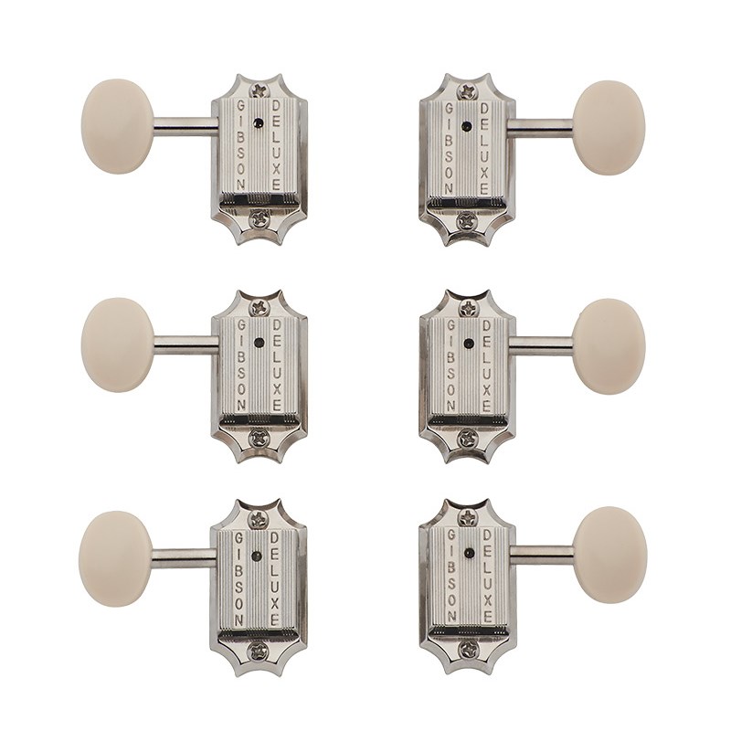 【秋のSUPER SALE】 PMMH-060 Deluxe White Button Tuner Set， Vintage Nickel Gi...