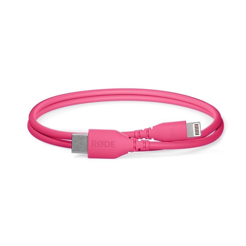イケベ楽器楽天ショップのSC21-P(ピンク)(ロード)(USB-C - Lightning 30cm) RODE (新品)｜アングル2