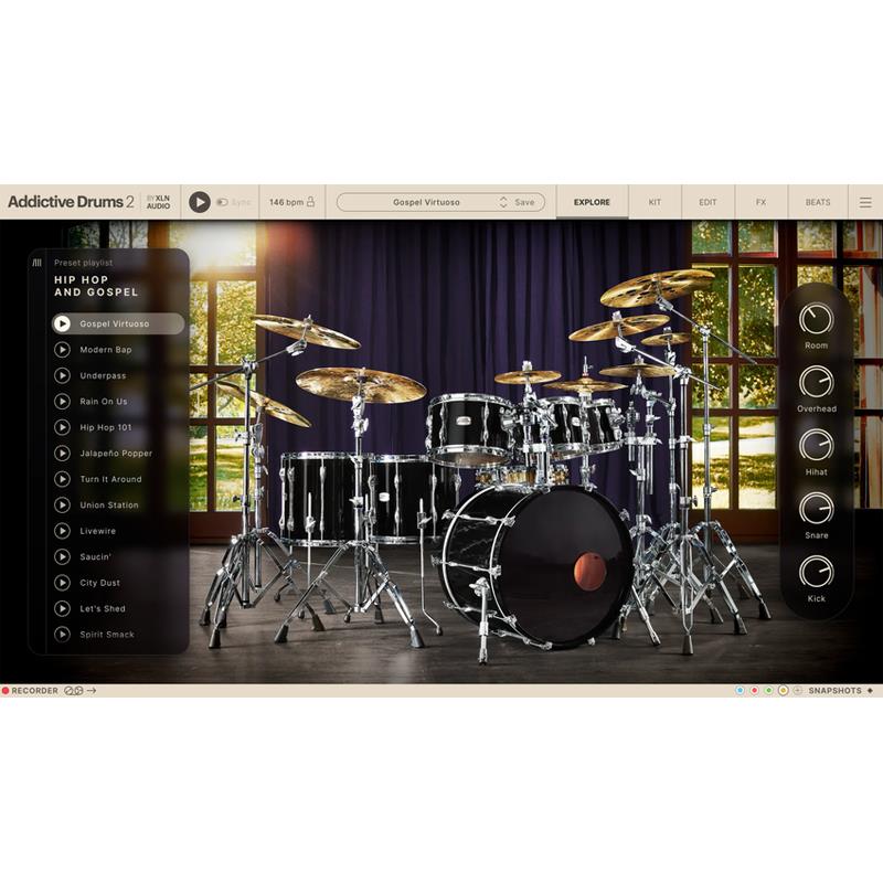 Addictive Drums 2:Hip Hop and Gospel ADpak(アディクティブドラム)(ADpak)(MIDIパック)(オンライン納品) xlnaudio (新品)
