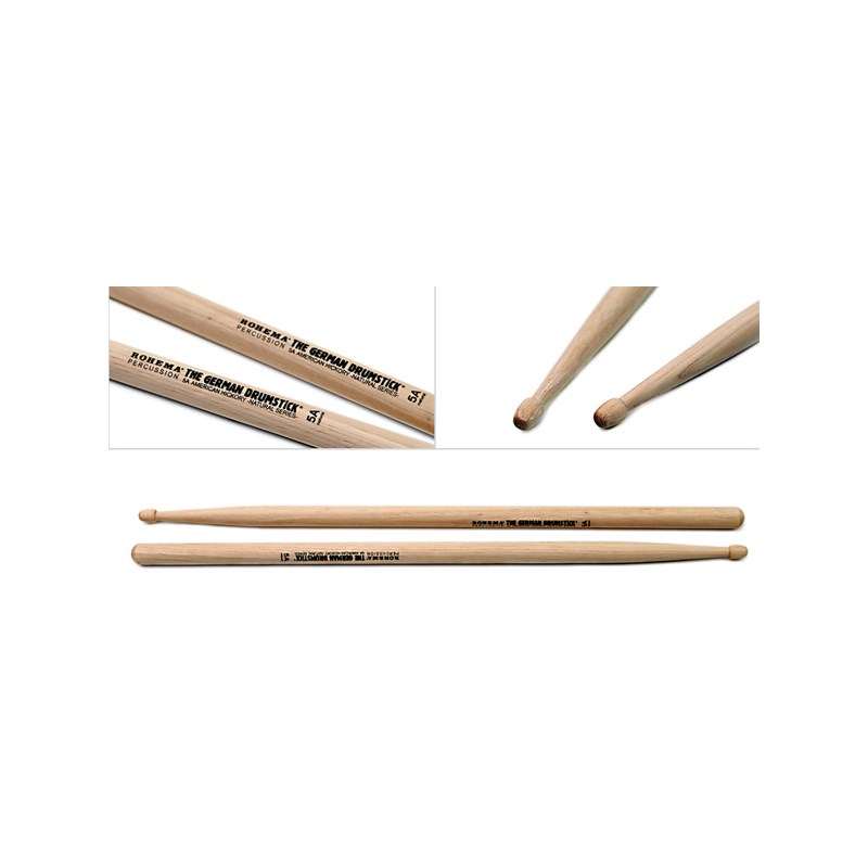 ■商品紹介【Made in Germany！上質な材を使用したスティックが入荷！】ROHEMA（ロヘマ）社は、1888年 ドイツ東部ザクセン州(旧東ドイツ)音楽の街として知られるマルクノイキルヒェンにて設立しました。 社名の由来は 創始者Robert Eduard Hellingerと設立地であるMarknuekirchenの頭文字をとって名付けら れました。創業当初はマレットやタクトを主に生産しておりましたが、今日は5代目となるMaik、Tobiasの両氏も入社し、創業120余年、当初と変わらぬ伝統を守り、門外不出の木工技術 を駆使してマレット、タクトはもちろんの事、 ドラムスティック、ハンドパーカッションなど幅広く生産しております。＜ラッカー塗装を施さず、サンディングのみのナチュラル仕上げ。吸湿性に優れ、演奏時のグリップ力を高めます。＞モデル：5Aフィニッシュ：ナチュラル・フィニッシュ材質：ヒッコリーサイズ：14.5mm（口径）×405mm（長さ）検索キーワード：イケベカテゴリ_ドラム_スティック_ROHEMA_新品 SW_ROHEMA_新品 JAN:4042241113237 登録日:2012/08/29 スティック ドラムスティック ロヘマ レーマ レーマー