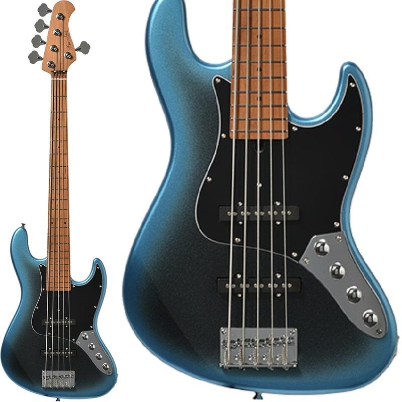 ■商品紹介高いコストパフォーマンスを誇るユニバースシリーズにWJBシェイプボディ&ローステッドメイプルを採用した5弦モデル「WJB5-1DX-AC」が登場！ボディにはBacchusのロングセラーモデルであるWOODLINEのスリムなシェイプを採用し、やや小ぶりなディンキーシェイプのボディにすることで、抱えやすさや取り回しの良さを持つ仕様となっています。ネックと指板にはローステッドメイプルを使用。高温の加熱処理で材の中の水分や油分を揮発させることにより剛性を高めた材で、豊かな生鳴りと経年変化したビンテージのようなこなれたトーンを生み出します。また、アクティブサーキットによる2バンドEQを搭載し、手元の操作でサウンドメイキングを行えます。アクティブベースならではのノイズレスかつ輪郭のはっきりとしたサウンドが魅力です。ヒール部には「ヒールレスカット」を施し、ブッシュボルト部分にもわずかに施したコンター加工が、ハイポジションの演奏時もスムーズなフィンガリングを可能とする仕様で、ハイエンドモデルなどでも多く採用されています。フレットには耐摩耗性に優れた「ステンレスフレット」を採用。一般的なフレットの素材であるニッケルシルバーより硬度が高く、フレット山が減りにくいため比較的長期間での使用が可能。サウンド面でも粒立ちの良さに定評があり、分離感のある明瞭な音色が特徴です。※画像はサンプルです。製品の特性上、木目や色合いは1本ごとに異なります。■仕様詳細SPECIFICATIONBody: PoplarNeck: Roasted MapleFingerboard: Roasted MapleBridge: Vintage Fixed TypeMachineheads: Open Gear TypeFret: Stainless SteelPickup: Original JB TypePreamp: OriginalControl: 1Vo， 1Balancer， Treble， BassScale: 864mm(34inch)Fingerboard Radius: 400RWidth at Nut: 46.0mmFinish: Polyurethaneソフトケース付属検索キーワード：イケベカテゴリ_ベース_エレキベース_JBタイプ_Bacchus_UNIVERSE SERIES_新品 SW_Bacchus_新品 JAN:4571470405948 登録日:2025/06/01 エレキベース バッカス