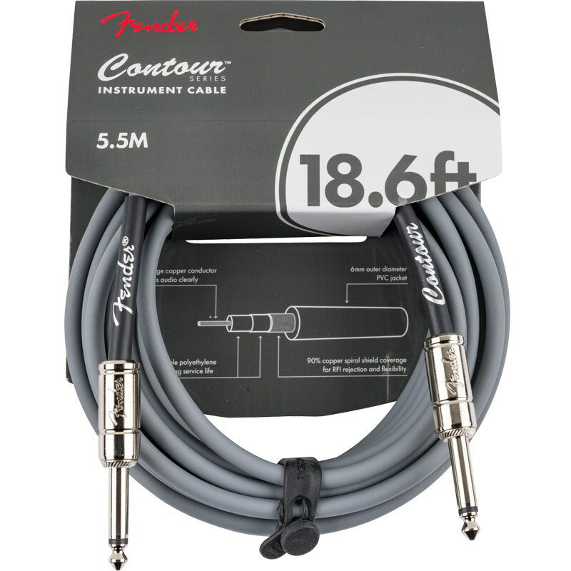 CONTOUR SERIES INSTRUMENT CABLE (18.6feet/INCA SILVER)(#0990571824) Fender USA (新品)