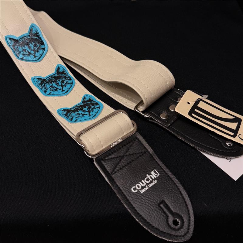 ニャン・ニャン・ニャン CUSTOM WH//MINTBL Couch Guitar Strap (新品)