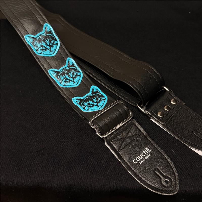 ニャン・ニャン・ニャン CUSTOM BK/MINTBL Couch Guitar Strap (新品)