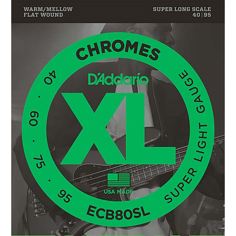 0.40 - 0.95 - Chromes Flat Wound ECB80SL D’Addario (新品)