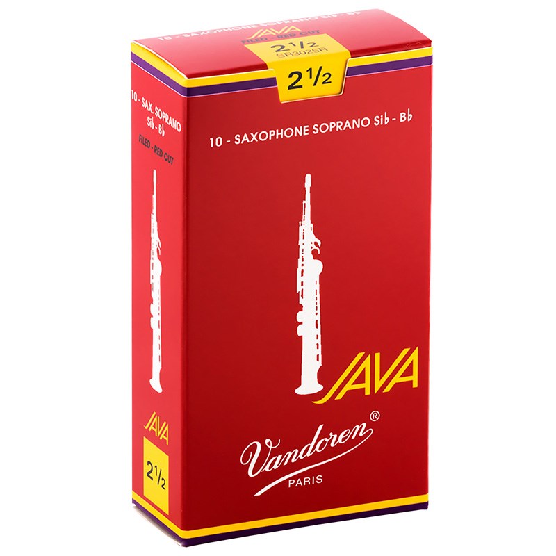 翌日配達 《硬さ：2-1/2》ソプラノサックス用リード バンドレン JAVA(ジャバ) ファイルド レッドカット VANDOREN (新品)