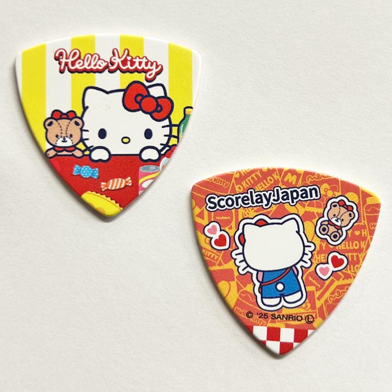 ■商品紹介サンリオ ハローキティのキャラクターピック両面にハローキティのイラストがプリントされています素材 : セルロイドゲージ : 0.96mm形状 : トライアングル検索キーワード：イケベカテゴリ_楽器アクセサリ_ピック_Scorelay Japan_新品 SW_Scorelay Japan_新品 JAN:4562413315011 登録日:2026/09/05 ピック ギターピック スコアレイ
