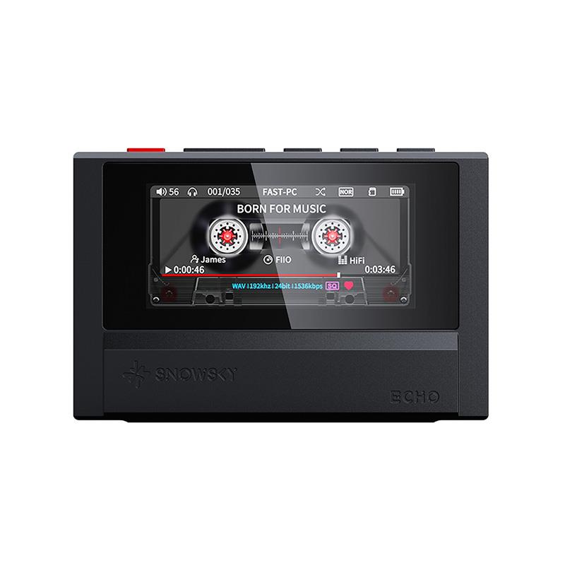 ■商品紹介【製品の特長】★Snowsky ECHOは高品位DAC CS43198 をデュアル構成で搭載し、3.5mmシングルエンドおよび4.4mmバランス出力を備えたポータブルハイレゾ音楽プレーヤーです。6000系アルミニウムマグネシウム合金のCNC切削メタルボディに、2.39インチIPSフルビューHDカラーディスプレイを搭載。カセットテープをオマージュしたレトロなダイナミックUIにより、回転するテープやVUメーター、オーディオビジュアライザーを楽しめます。DSD256、PCM 192kHz/24bitに対応し、USB DAC機能やBluetooth送信機能も搭載。4GBの内蔵メモリに加え、最大256GBのmicroSDカードに対応し、1，100mAhバッテリーによる約14時間の連続再生を実現します。インラインリモコン対応、カスタムEQ機能、電子書籍リーダー機能も備えたサイズを超えた多機能プレーヤーです。●メタルボディが生み出す、上質なカセットプレーヤーデザインSnowsky ECHOのボディは6000系アルミニウムマグネシウム合金を採用し、CNC精密加工により成形されています。手にした瞬間に感じる確かな質感と、しっかりとした重量感。Snowsky ECHO MINIで好評を博したクラシックなカセットプレーヤーデザインをメタルボディで再現し、レトロでありながら現代的な魅力と品格をまとったミュージックプレーヤー●ハイエンドDAC CS43198 x2基 | デュアル構成で搭載。心に響く高音質再生Cirrus Logic社のDACチップ「CS43198」を2基搭載し、左右チャンネルをそれぞれ独立して処理。ECHO MINIのCS43131より上位グレードのDACを採用し、よりリアルでパワフルな音質を実現しています。お気に入りの楽曲を、より深く、より豊かにお楽みいただけます。●2.39インチIPSフルビューHDカラーディスプレイ＆レトロUIVUメーター、回転するカセットテープ、オーディオビジュアライザーなど、カスタムデザインのレトロなダイナミックUIを多数搭載。アルバムアートや歌詞表示にも対応し、2.39インチの高精細カラーディスプレイがカバーアートとテキストを鮮やかに映し出します。※LRC形式の歌詞およびJPG埋め込みカバーアートに対応。●3.5mmシングルエンド＋4.4mmバランスのデュアル出力3.5mmシングルエンドと4.4mmバランスの両ヘッドホン出力を搭載。エントリークラスからハイエンドまで、ほぼすべてのイヤホンやヘッドホンに対応。バランス出力では最大260mW（32Ω）の駆動力を発揮します。●USB DAC機能搭載。プラグ＆プレイで即座にHiFiサウンドUAC対応により、Snowsky ECHOは外部USB DACとしても使用可能です。ドライバー不要のプラグ＆プレイに対応し、スマートホンやPCに接続するだけで、ハイエンドDACチップとハイエンド回路をそのまま活用し、HiFiサウンドをお楽しみいただけます。※UACモードでは充電を無効にでき、接続機器のバッテリー消耗を防ぎます。●DSD256 | PCM 192kHz/24bit再生。あらゆる音楽フォーマットを1台でDSD（最大DSD256）、WAV、FLAC、APE、MP3、M4A、OGGに対応。PCMは最大192kHz/24bitをサポートし、ほぼすべてのオーディオフォーマットと音質レベルを1台で再生できます。●Bluetooth送信対応。ワイヤレスでも自由にBluetooth送信機能を搭載し、お気に入りのTWSイヤホンや、Bluetoothヘッドホン/スピーカーに簡単に接続できます。ハイレゾライブラリをワイヤレスで自由にお楽しみいただけます。※プロトコルの互換性により、一部のデバイスでは接続できない場合があります。●テキスト閲覧機能も搭載TXTテキストファイルリーダーとしても活用可能。音楽と読書を、いつでもどこでもお楽しみいただけます。●内蔵4GB & microSDカード対応で大容量ストレージを実現4GBの内蔵メモリに加え、最大256GBのmicroSDカードに対応。数千曲のロスレストラックを保存し、高音質ライブラリを持ち歩くことができます。●約14時間の長時間バッテリー駆動1，100mAhの大容量バッテリーにより、約14時間の連続再生を実現。長時間の外出や旅行にも最適なコンパニオンです。●インラインリモコン対応(CTIA規格対応)インラインリモコンに対応し、再生・一時停止・スキップ・音量調整を手元で簡単に操作できます。CTIA規格対応で幅広いデバイスとの互換性を確保しています。●カスタムEQで、自分だけのサウンドを複数のプリセットEQモードに加え、高精度なカスタムEQ調整にも対応。周波数帯域のゲインを細かく調整し、自分だけの理想のサウンドを作り上げることができます。※EQ機能は192kHz/16bitまでのPCM音源に対応しています。●Hi-Res Audio認証取得。確かな高音質の証独立したオーディオ水晶発振器を搭載し、オーディオ信号の精度を向上。Hi-Res Audio認証は、プレミアムなオーディオ体験の証です。【製品の仕様】DACチップCS43198×2ディスプレイ2.39インチ 222×480 IPS フルビューHDカラースクリーン対応サンプリングレートDSD64/128/256WAV：24bit/192kHzFLAC：24bit/192kHzAPE：24bit/192kHzMP3/OGG/M4A/WMA※SACD/DTSは非対応※USB DAC機能では、PCM 48kHz/16bitまで対応出力端子3.5mmシングルエンド出※CTIA規格対応4.4mmバランス出力適合インピーダンスシングルエンド（PO）：16〜150Ωバランス（BAL）：16〜300Ω出力（3.5mm シングルエンド）L+R?130mW+130mW（16Ω、THD+N1%、USB IN）L+R?120mW+120mW（32Ω、THD+N1%、USB IN）L+R?13mW+13mW（300Ω、THD+N1%、USB IN）ピーク出力電圧（3.5mm）?1.9V（32Ω、THD+N1%）出力インピーダンス（3.5mm）0.4Ωクロストーク（3.5mm）?73dB（1kHz、32Ω）ノイズフロア（3.5mm）0.8μV（A特性）THD+N（3.5mm）0.0006%（-5dB、32Ω）S/N比（3.5mm）?127dB（32Ω、A特性）出力（4.4mm バランス）L+R?150mW+150mW（16Ω、THD+N1%、USB IN）L+R?260mW+260mW（32Ω、THD+N1%、USB IN）L+R?54mW+54mW（300Ω、THD+N1%、USB IN）ピーク出力電圧（4.4mm）?2.9V（32Ω、THD+N1%）出力インピーダンス（4.4mm）0.7Ωクロストーク（4.4mm）?125dB（1kHz、32Ω）ノイズフロア（4.4mm）0.8μV（A特性）THD+N（4.4mm）0.0004%（-5dB、32Ω）S/N比（4.4mm）?131dB（32Ω、A特性）BluetoothSBC送信対応EQ内蔵EQ調整対応（最大192kHz/16bitまでのPCM音源に対応）内蔵メモリ4GB外部メモリーmicroSDカード(最大256GBまで)※NTFSフォーマットは非対応バッテリーリチウムバッテリー 1，100mAh連続再生時間約14時間（出力レベル：40mV）USB端子USB Type-C（USB DAC機能／充電／データ転送）ファームウェアアップグレードUSB経由に対応寸法約85×55.5×14.3mm重量約85g付属品USBケーブル(USB Type-A to Type-C)検索キーワード：イケベカテゴリ_レコーディング_レコーダー・プレイヤー_プレイヤー_FiiO_新品 SW_FiiO_新品 JAN:4562314021875 登録日:2026/08/06 フィーオ