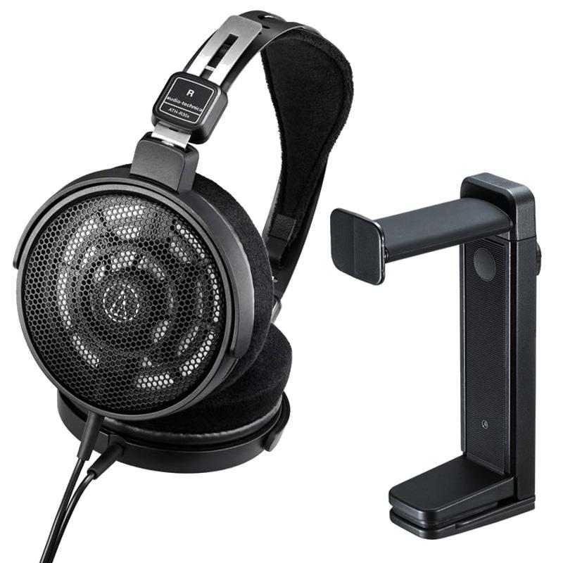 ■商品紹介【セット内容】・audio-technica　ATH-R30x：1個（JAN:4961310164362）・SANWA SUPPLY　PDA-STN25BK：1個（JAN:4969887213056）【ATH-R30x】プロフェッショナルオープンバックリファレンスヘッドホン！音にこだわり、音にかかわる、すべての人に。自宅での音楽制作やモニタリングに最適。◆空気の流れをコントロールし、振動板の動きだけで原音再生する開放型ヘッドホンATH-R30x は、上位モデルの音の意匠を継いだ、自宅での音楽制作環境を手軽に整えることができるリファレンスヘッドホンです。クローズドバック(密閉型)ヘッドホンは、ハウジングの共振を利用して低域を増強することで音作りを行います。外部のノイズを遮断するため、スタジオで録音するミュージシャンはもちろん、公共の場や騒がしい環境でリスニングする人に最適です。一方、オープンバック(開放型)ヘッドホンはハウジングで低域を増強しない代わりに、共振がなく、ドライバーの再生音を直接耳に届けることができます。ドライバーから発生する空気の流れを、ハウジングの前面・背面を開放した状態でコントロールできる独自ドライバー設計により、純粋でリアルな音場を実現します。振動板が動くたびに、音が瞬時に空気の振動から生み出されるため、周波数が人工的に変換されたり、音響空洞(アコースティックダクト)や共振を利用して変化したりすることはありません。ATH-R30x は、特にプライベートな空間でのミキシング、マスタリングや制作に最適で、スピーカーモニターと併用しても、正確かつ自然で広がりのある音を提供します。●明瞭でバランスの取れたドライバーパフォーマンスATH-R30x は、しっかりとした低音域、クリアな中音域、そして滑らかで広がりのある高音域を提供し、細部の表現までモニタリング可能です。オープンバックヘッドホンのサウンドは、ドライバーの性能に強く影響され、振動板の動きが直接音に変換されます。これにより、歪みを最小限に抑えた、極めて純粋なオープンバックサウンドを提供します。●高磁力マグネットを採用した専用設計φ40mmドライバーを搭載50年来のヘッドホン設計開発と独自技術で最適化された音響回路により、全音域を正確に再現する開放型専用設計ドライバーを採用。自然で没入感のあるサウンドと、広大かつ細やかなサウンドステージを実現し、各セッションに深みとリアリズムをもたらします。●15〜25，000Hzまでの周波数帯域をカバー自宅での音楽制作のミキシング作業や音楽鑑賞に向いています。●ハニカムパンチングメッシュを採用ナチュラルで空間的な広がりのある音を導きます。●自宅での音楽制作のための音響設計ATH-R30x は、自宅での音楽制作をはじめ、マルチメディアコンテンツ制作など、日常的なモニタリングツールとしても最適です。オープンバックヘッドホンは、ディテールと正確さを提供し、リアルな音色と動的なニュアンスで音を再現できるため、没入感のある自然なモニタリングが行えます。制限のない空気の流れと不要な内部共振の抑制により、非常に迅速な過渡応答が可能。複雑な現代のミックスを処理するために必要な、明瞭さとセパレーションを保証します。●一日中、快適なモニタリングが続けられる軽量設計わずか210グラム*の重量で、装着時に着けていることを忘れる感覚とともに、リラックスしたモニタニングが行えます。（＊コードを除く）●確実なフィット感と柔軟性を両立する調整可能なヘッドバンドヘッドホンの重量を均等に分散させるヘッドバンドは長時間着けていても疲れにくく、柔らかいベロア素材のイヤパッドと通気性のあるオープンバックデザインの組み合わせにより、いつでも快適なモニタリングが可能です。●φ6.3mm変換アダプターを付属φ3.5mmステレオミニプラグ以外の機器への接続が可能です。■仕様型式：オープンバックダイナミック型ドライバー：φ40mm出力音圧レベル：92dB/mW再生周波数帯域：15〜25，000Hz最大入力：1，000mWインピーダンス：36Ω質量(コード除く)：約210gプラグ：φ3.5mm金メッキステレオミニコード長：3.0m★付属品φ6.3mmステレオ変換プラグアダプター【PDA-STN25BK】★挟むだけで簡単に取り付け！スタンドとしてもフックとしても使える2WAYタイプの回転式ヘッドホンスタンド！■仕様サイズ W43×D67×H164mm重量 136g材質 ABS樹脂耐荷重 約1.2kg■対応機種ヘッドバンドの幅が70mmまでのヘッドホン・ヘッドセット■対応天板天板の厚みが48mmまでのデスク■特長・デスクや棚に挟むだけで簡単に設置できるヘッドホンスタンドです。・2WAYタイプで机の天板下でヘッドホンフックとしても使用できます。・360度回転式なので机の外向きでも内向きでも使用できます。・ヘッドホンのサイズに合わせて高さ調節が可能です。・ヘッドバンドを傷付けないソフトなシリコンカバー付きです。・最大48mmまでの天板にしっかり固定できるばね式構造を採用しています。検索キーワード：イケベカテゴリ_レコーディング_ヘッドフォン・イヤフォン_ヘッドフォン_audio-technica_新品 SW_audio-technica_新品 登録日:2025/10/23 ヘッドフォン ヘッドホン モニターヘッドホン モニターヘッドフォン オーディオテクニカ